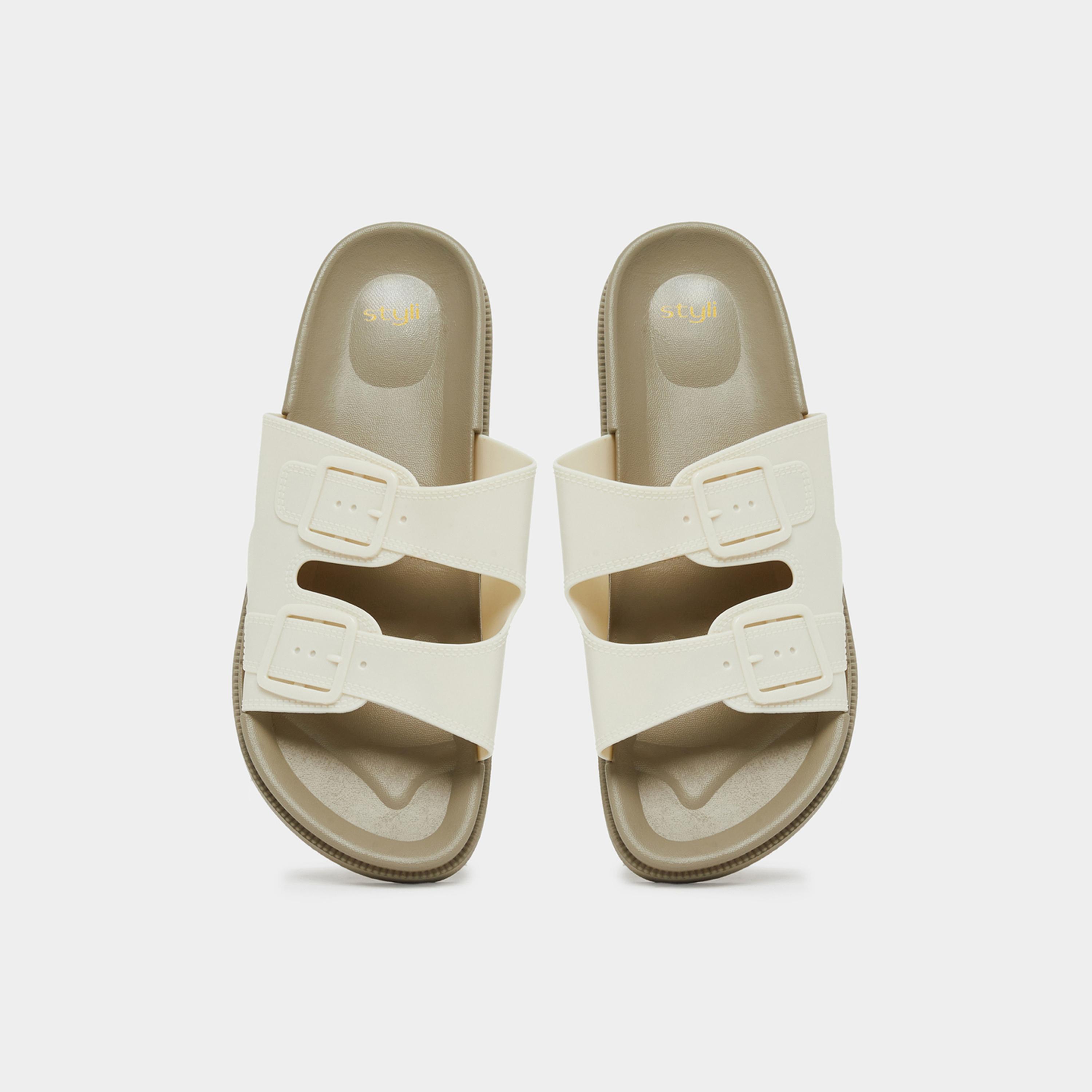 ستايلي - شبشب نسائي بيج بمشبك-women-shoes-flats-slides-image-3