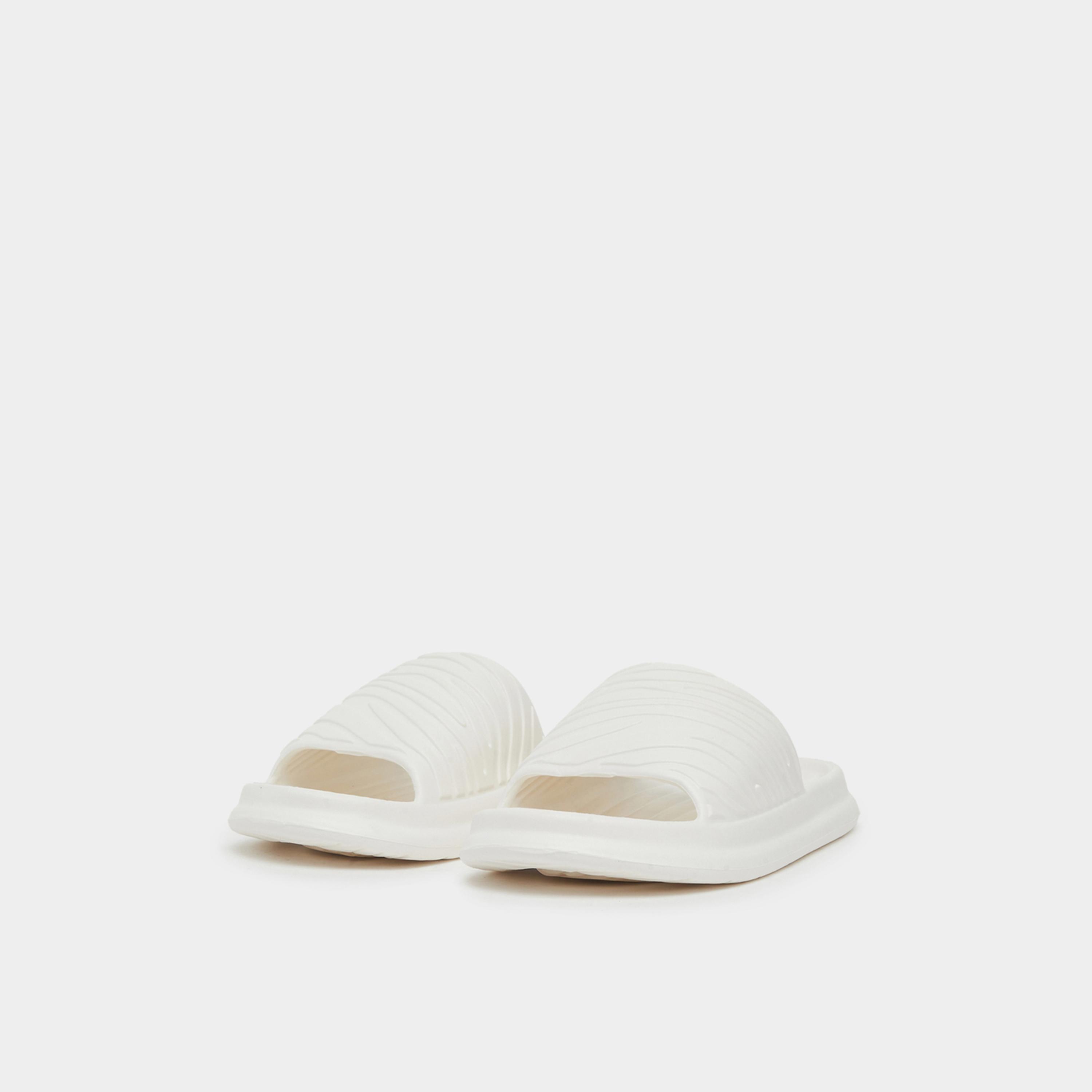 Styli Womens White Textured Slides-women-shoes-flats-slides-image-1