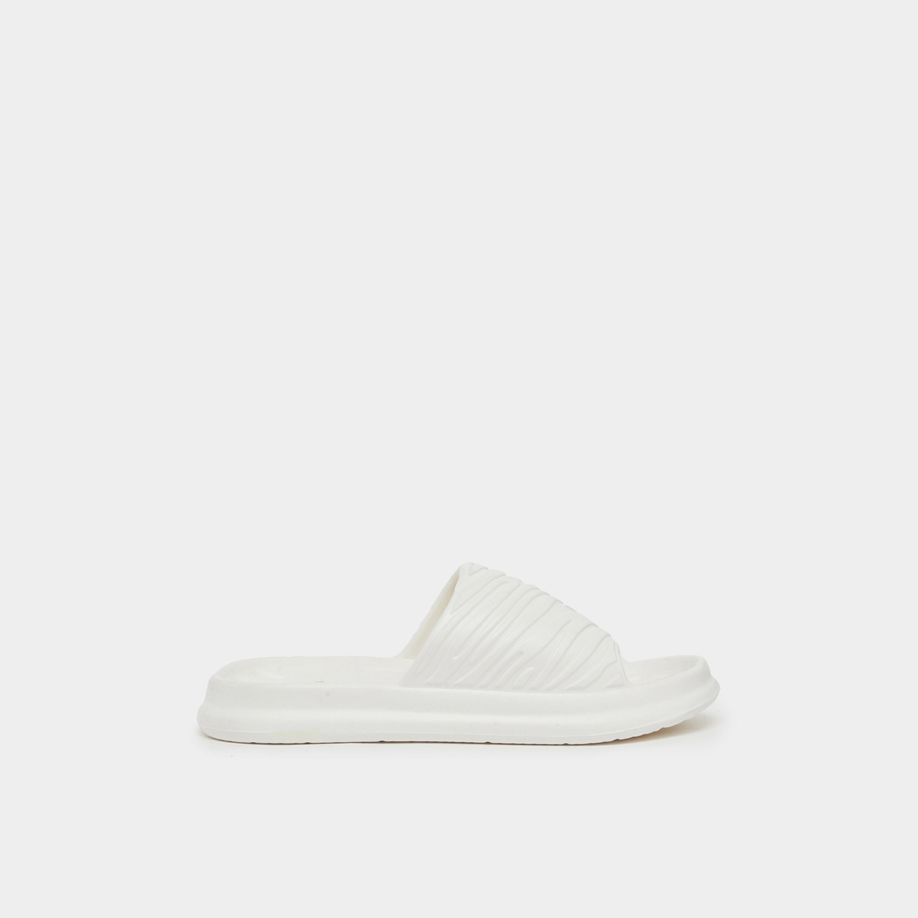 ستايلي - شبشب نسائي أبيض منقوش-women-shoes-flats-slides-image-2