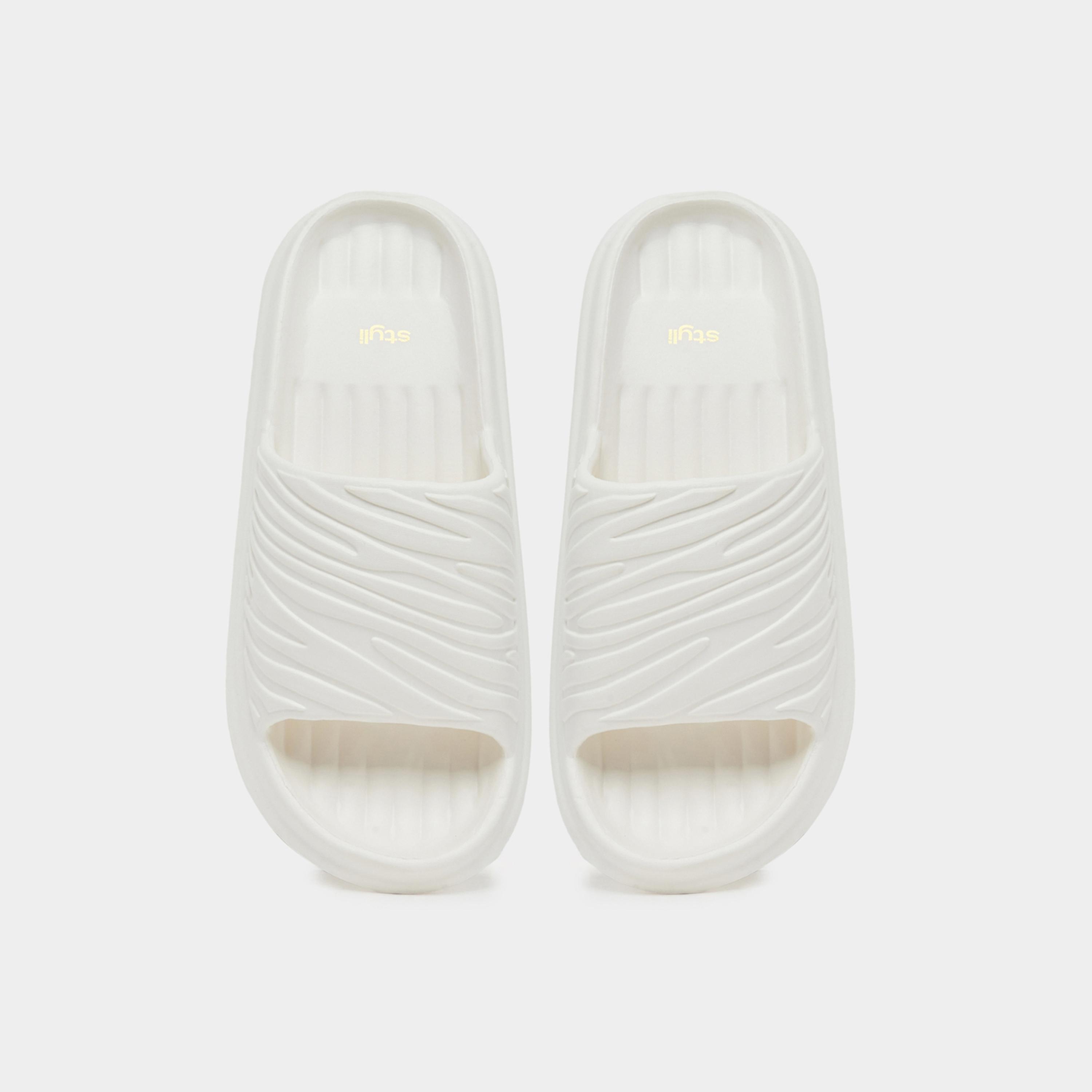 Styli Womens White Textured Slides-women-shoes-flats-slides-image-3