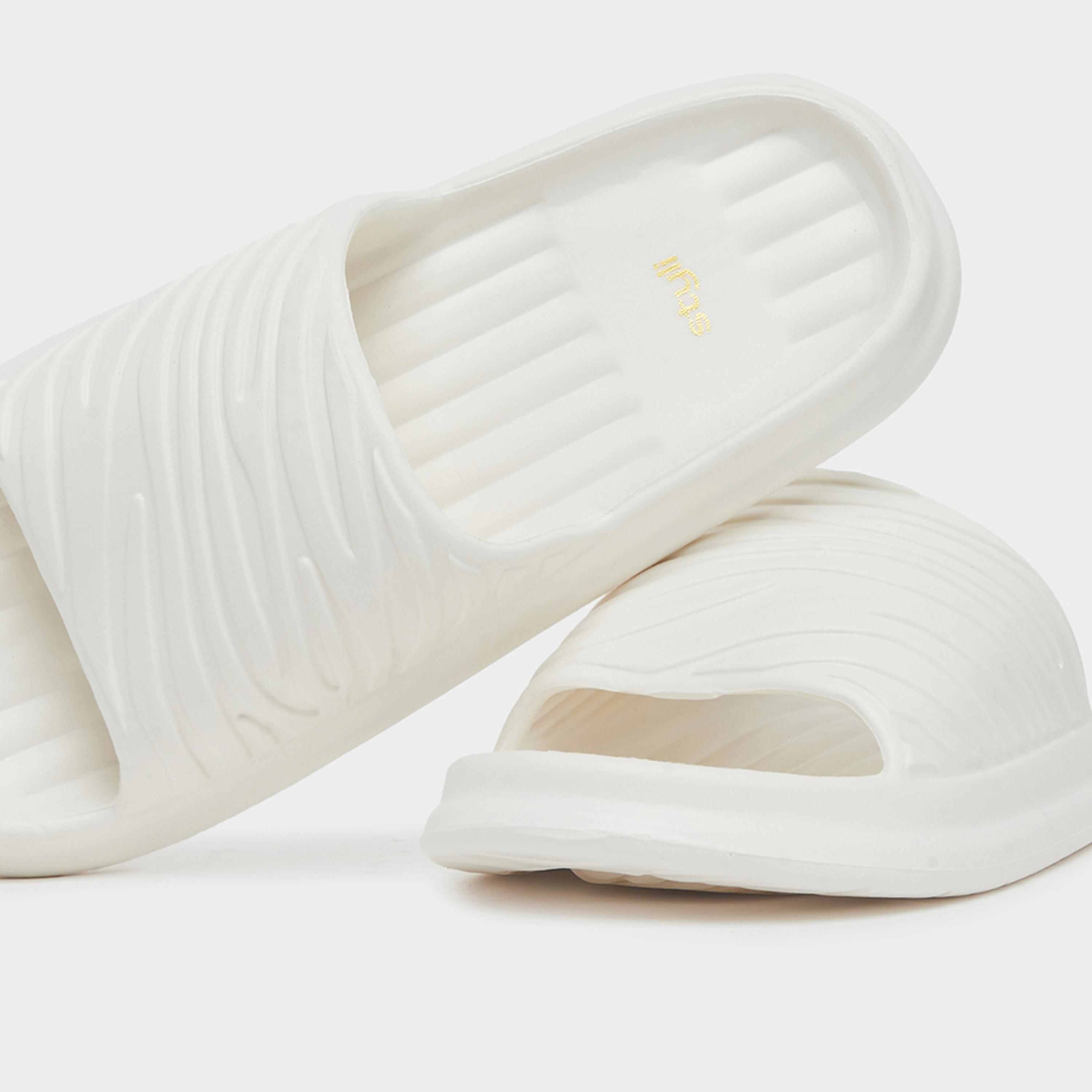 ستايلي - شبشب نسائي أبيض منقوش-women-shoes-flats-slides-image-4