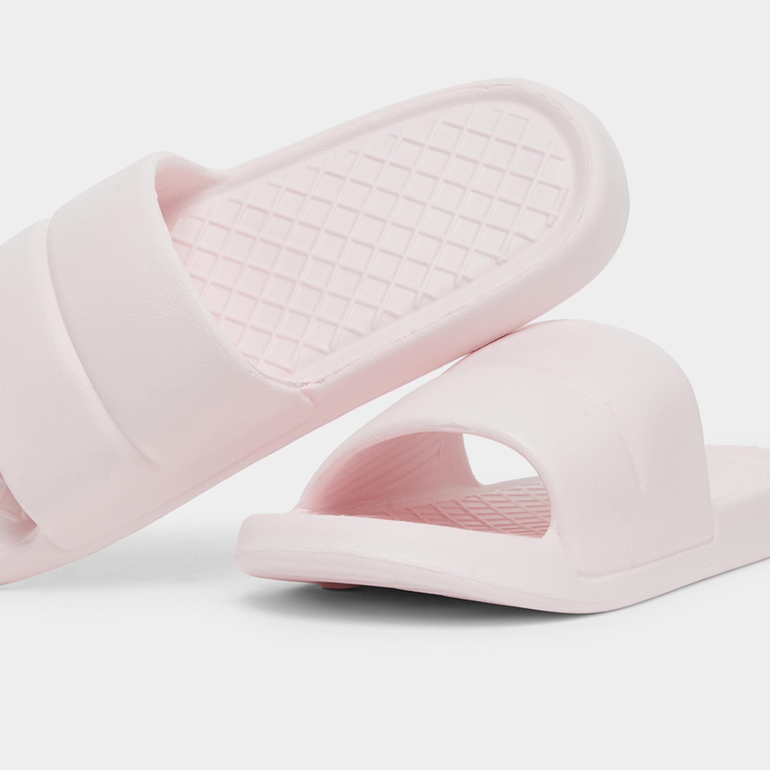 Styli Womens Pink Plain Slip-On Slides-women-shoes-flats-slides-image-4