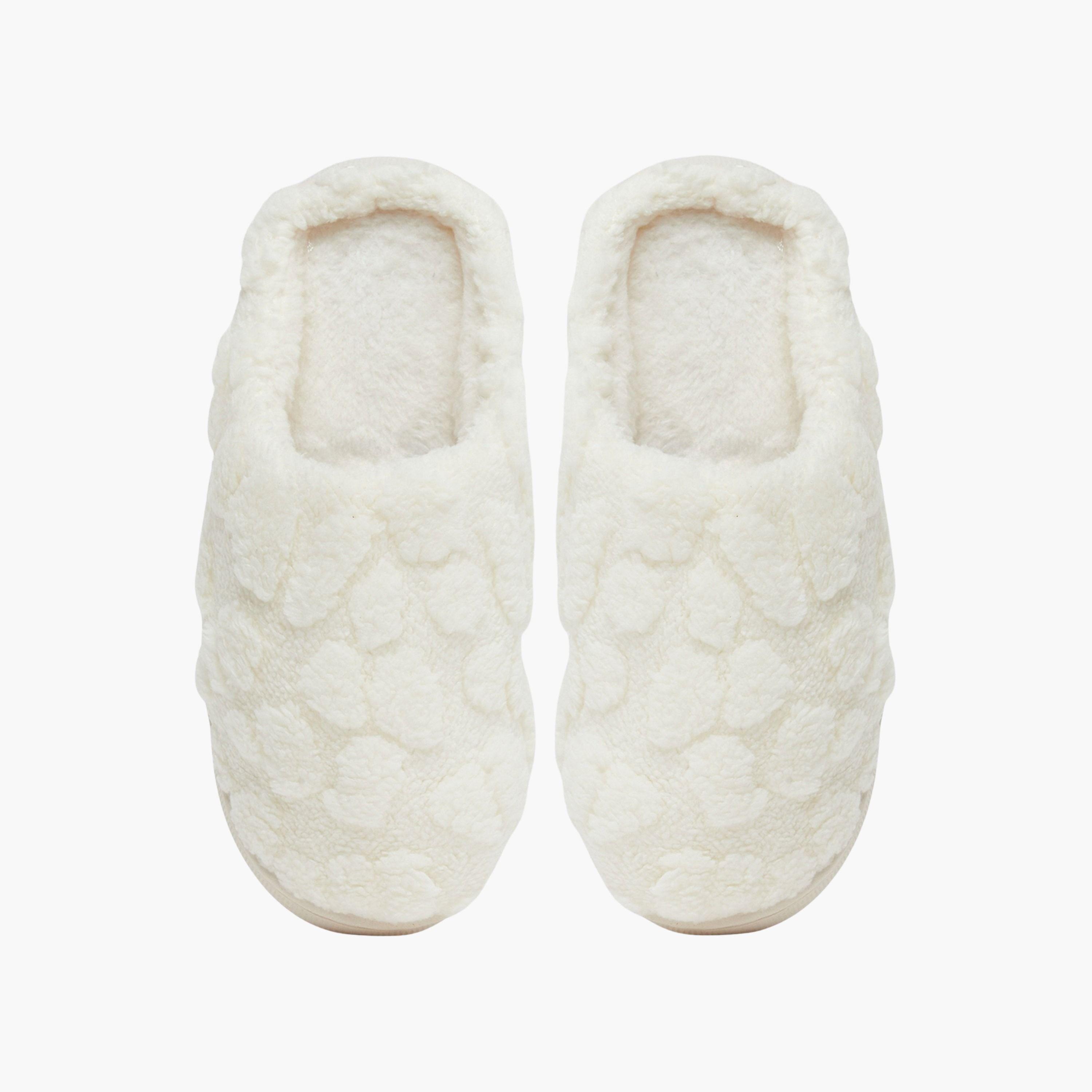 Styli Off White Plush Bedroom Slippers-women-shoes-bedroomslippers-image-3