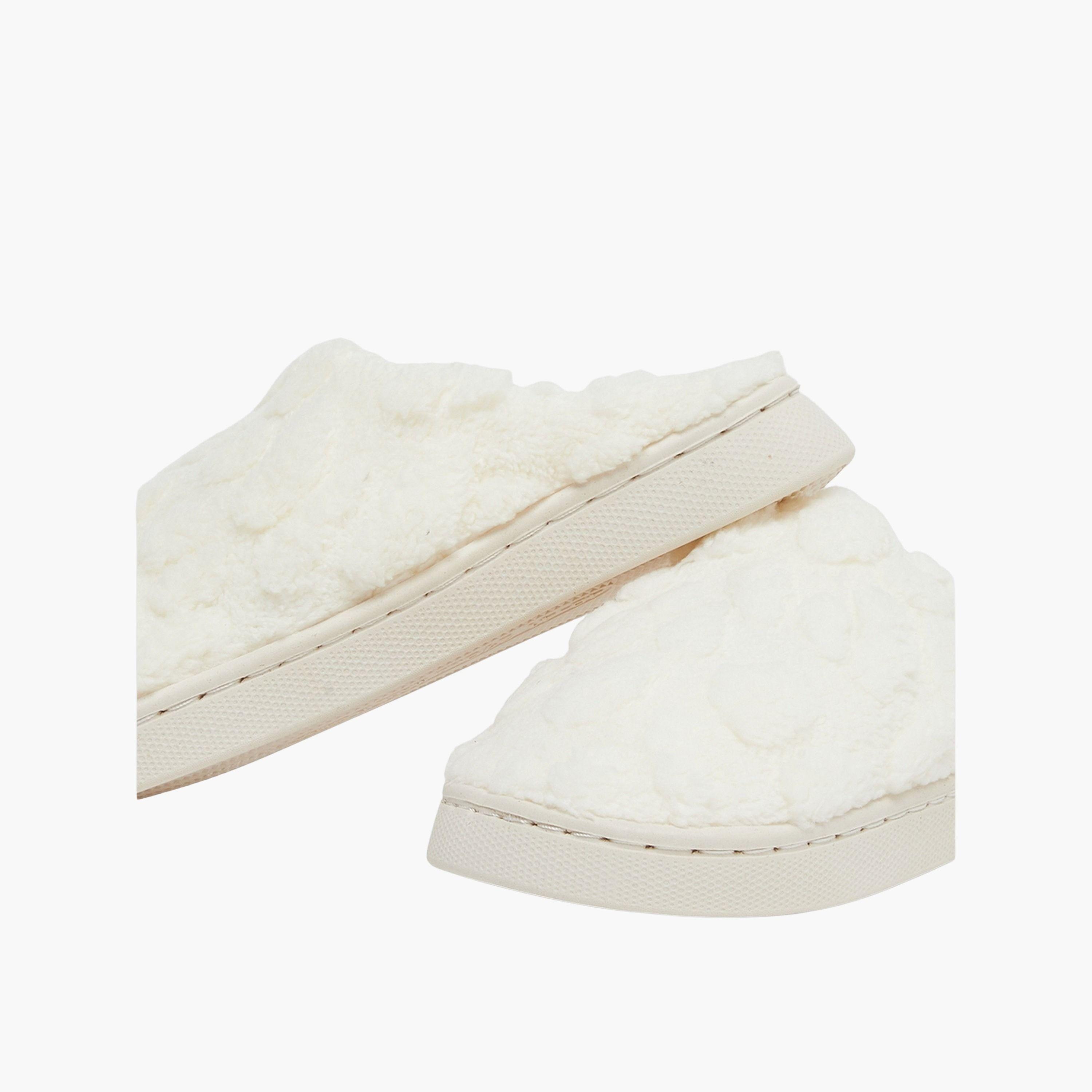 Styli Off White Plush Bedroom Slippers-women-shoes-bedroomslippers-image-4