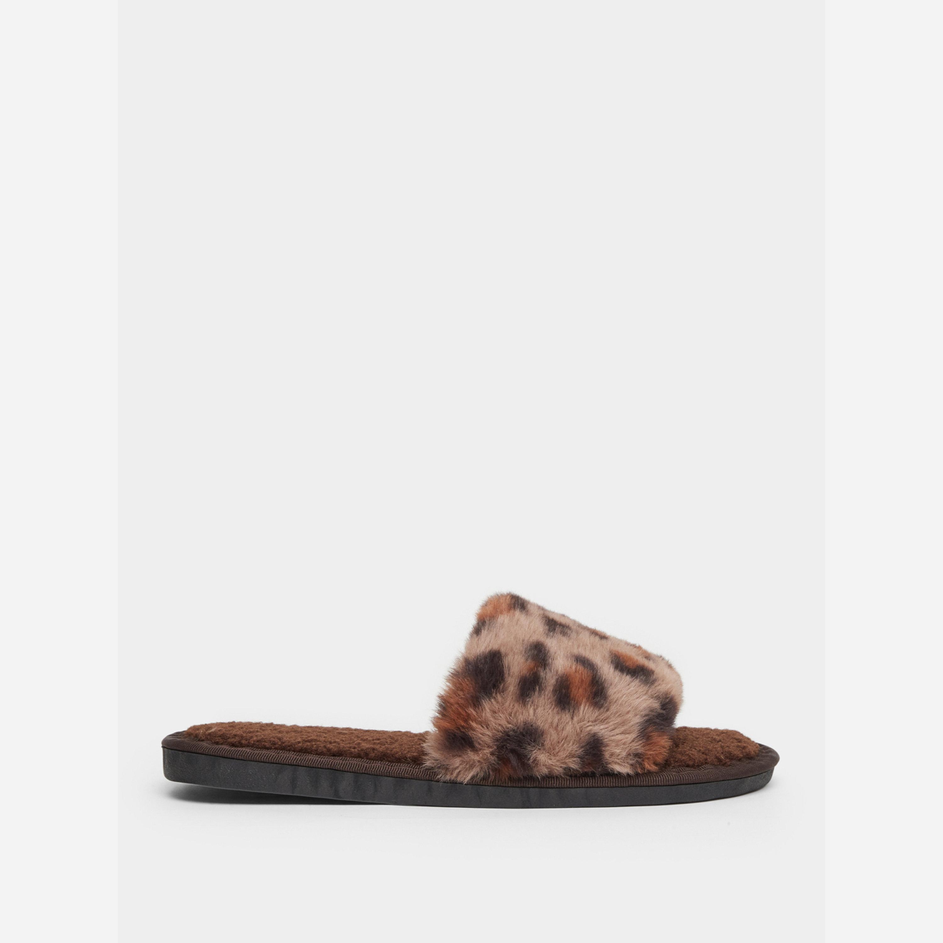 Styli Leopard Print Furry Bedroom Slippers-women-shoes-bedroomslippers-image-2