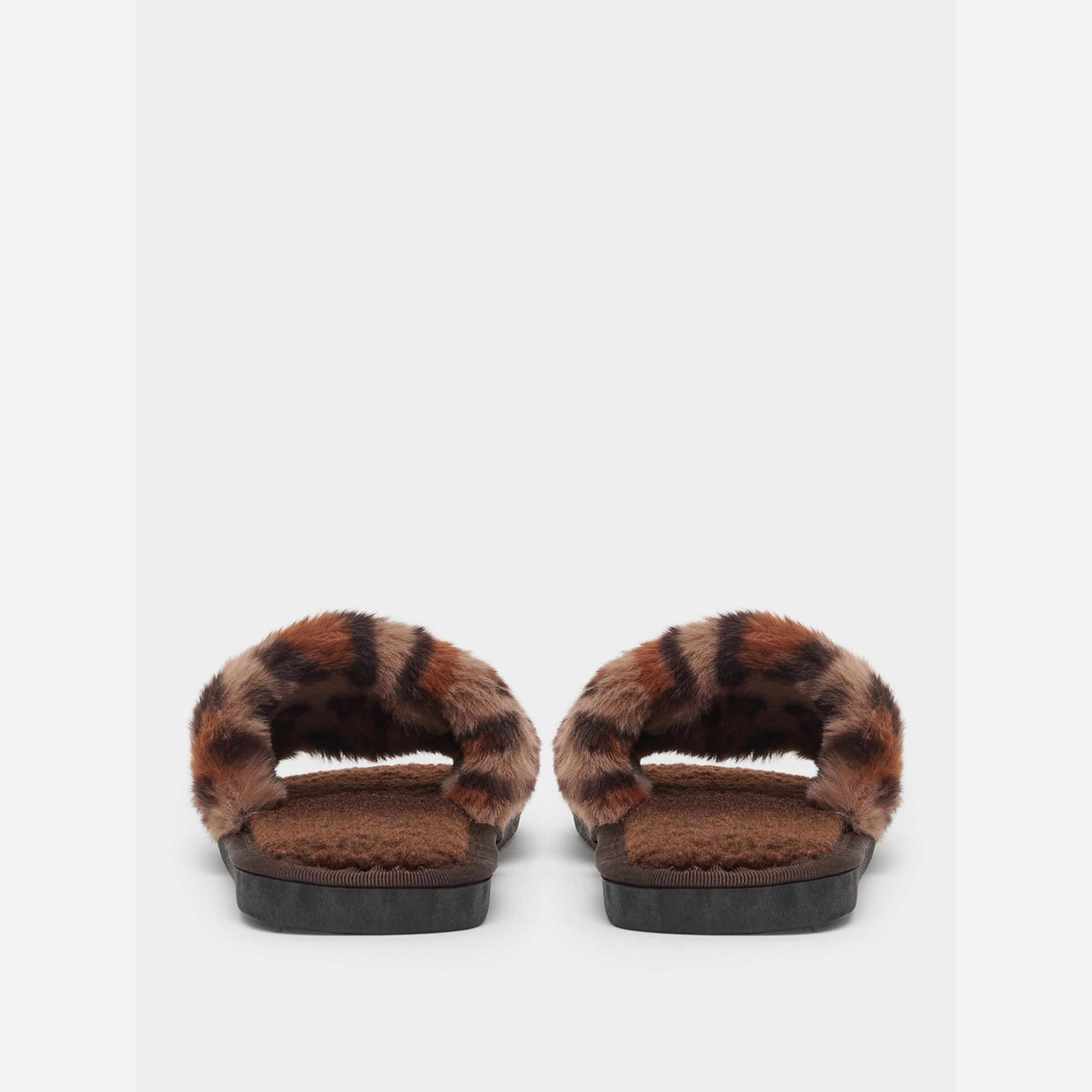 Styli Leopard Print Furry Bedroom Slippers-women-shoes-bedroomslippers-image-5