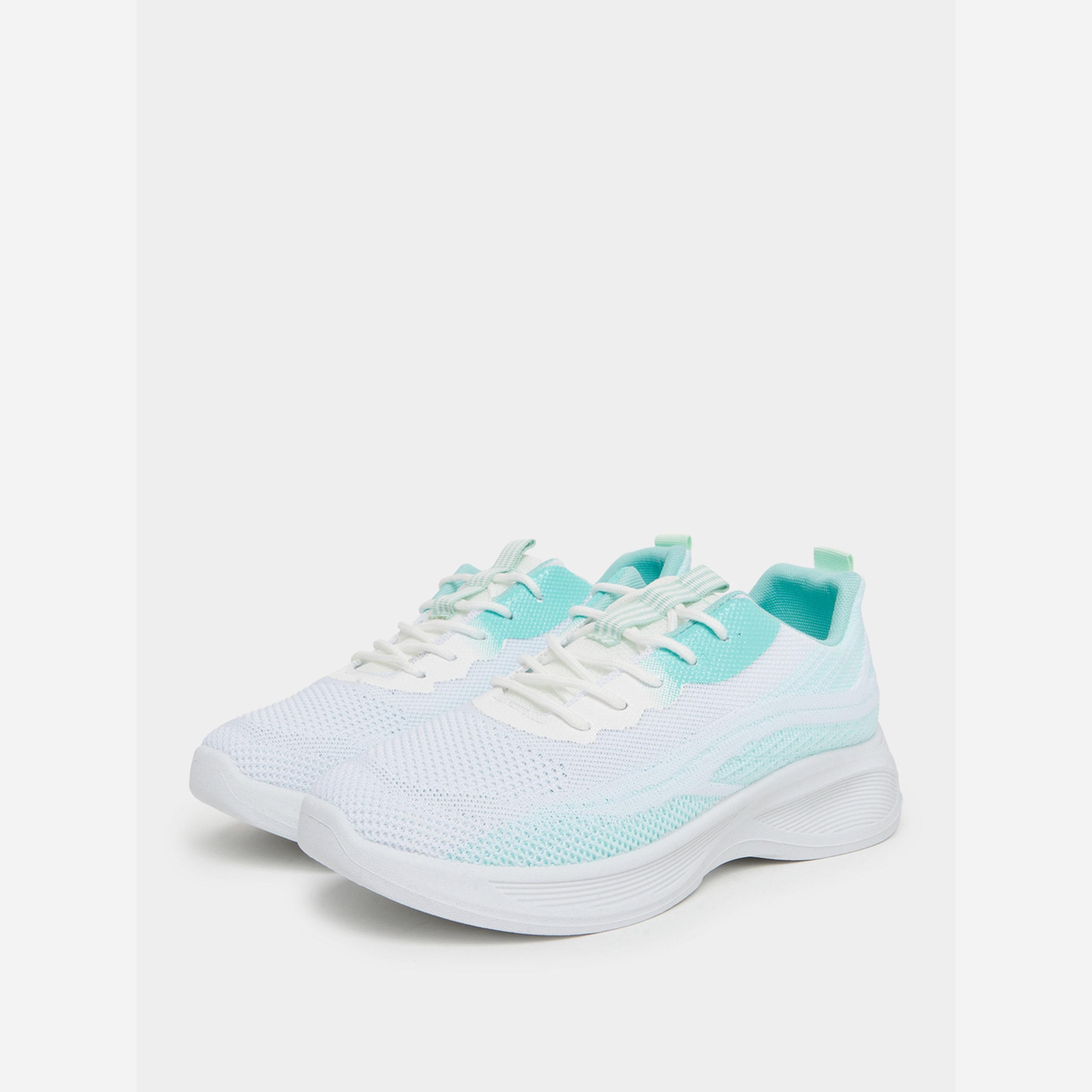 Styli Women Green Lace Up Running Sneakers-women-shoes-sneakers-image-1
