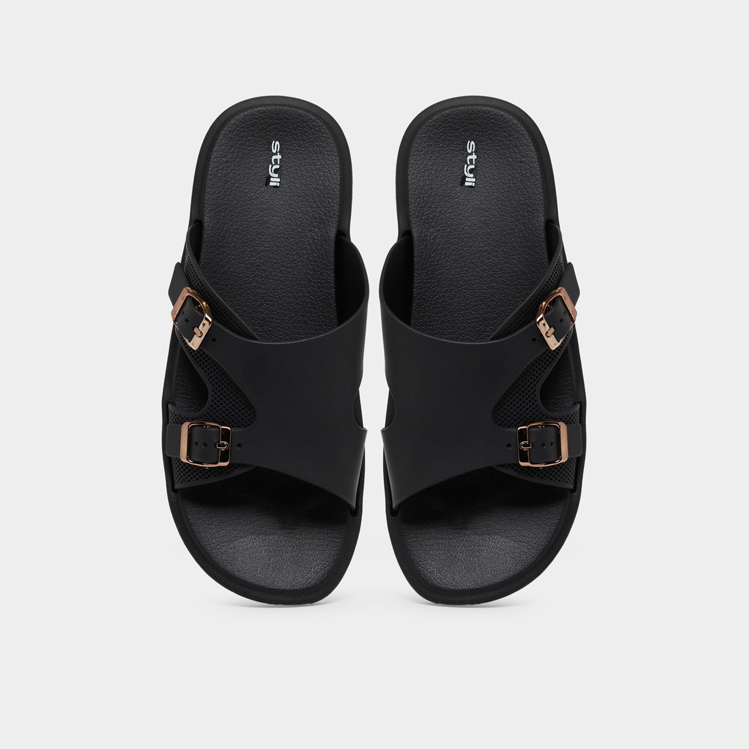 Styli Buckle Detail Adjustable Strap Sandals-men-shoes-sandals-image-4
