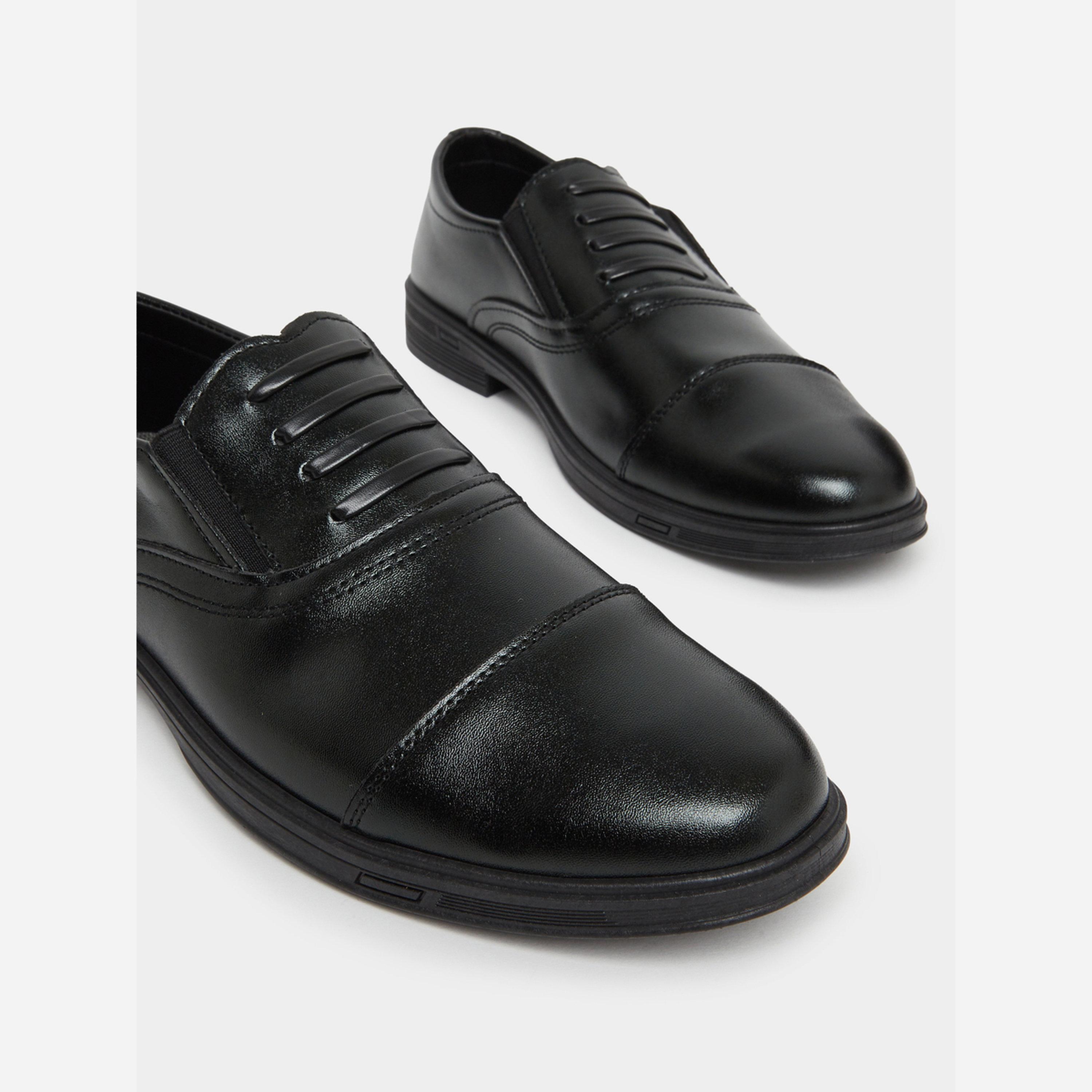 Styli Black Leather Oxford Shoes-men-shoes-loafersandmoccasins-image-4