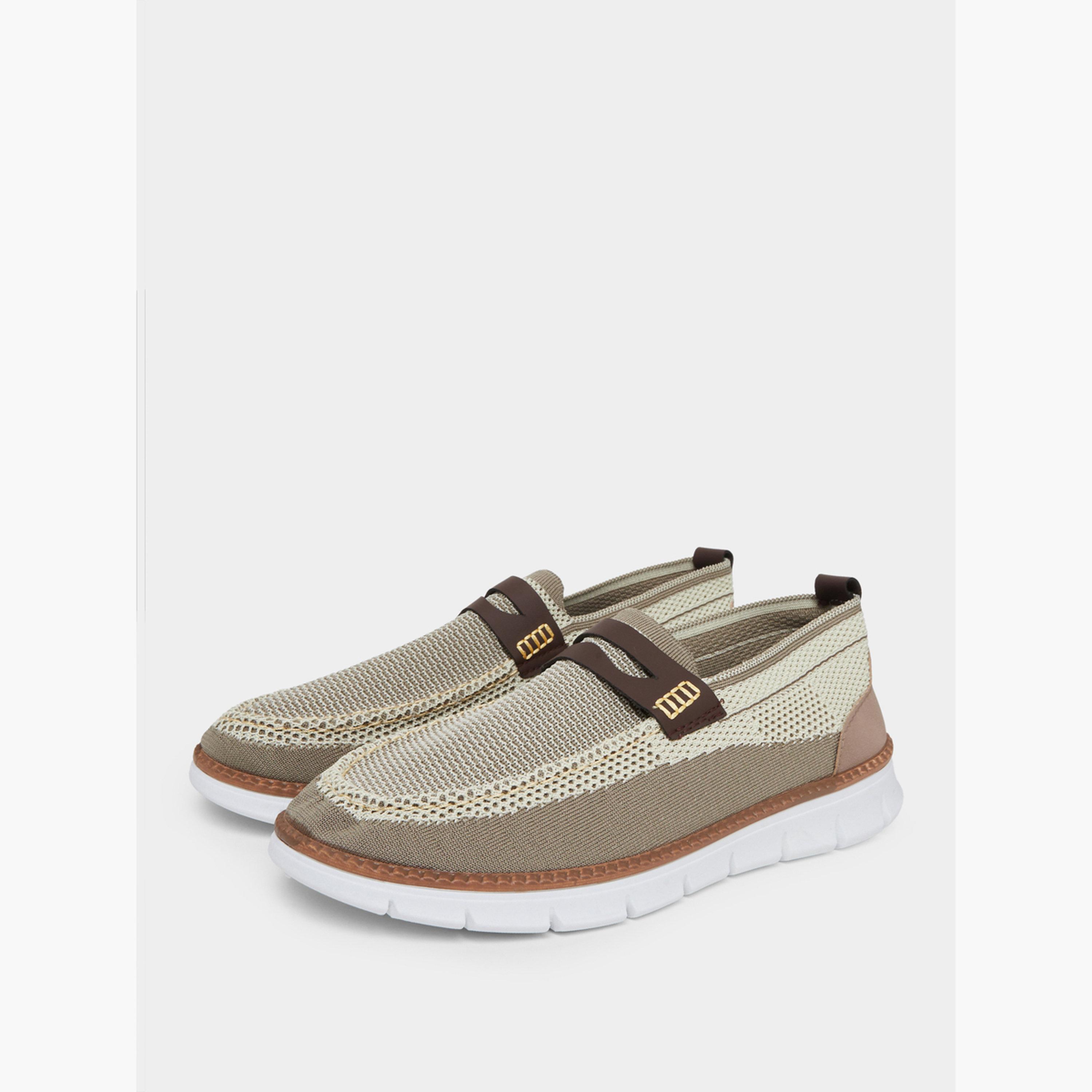 Styli Mesh Upper Contrast Sole Slip-On Shoes-men-shoes-loafersandmoccasins-image-1