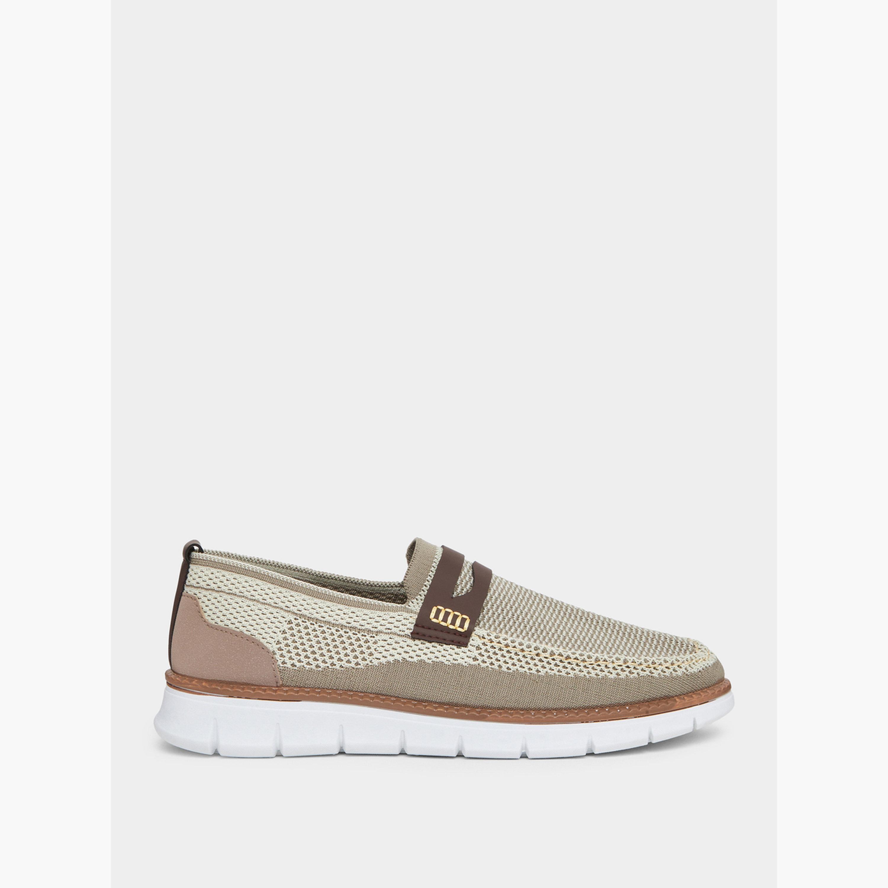 Styli Mesh Upper Contrast Sole Slip-On Shoes-men-shoes-loafersandmoccasins-image-2