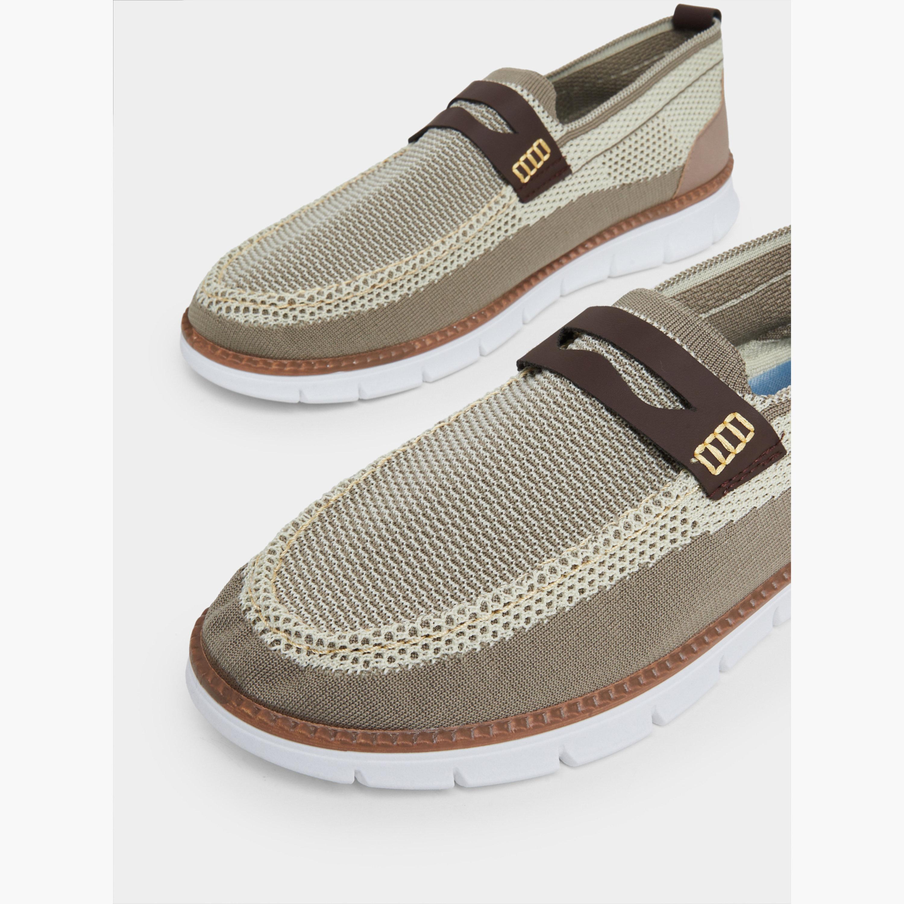 Styli Mesh Upper Contrast Sole Slip-On Shoes-men-shoes-loafersandmoccasins-image-3