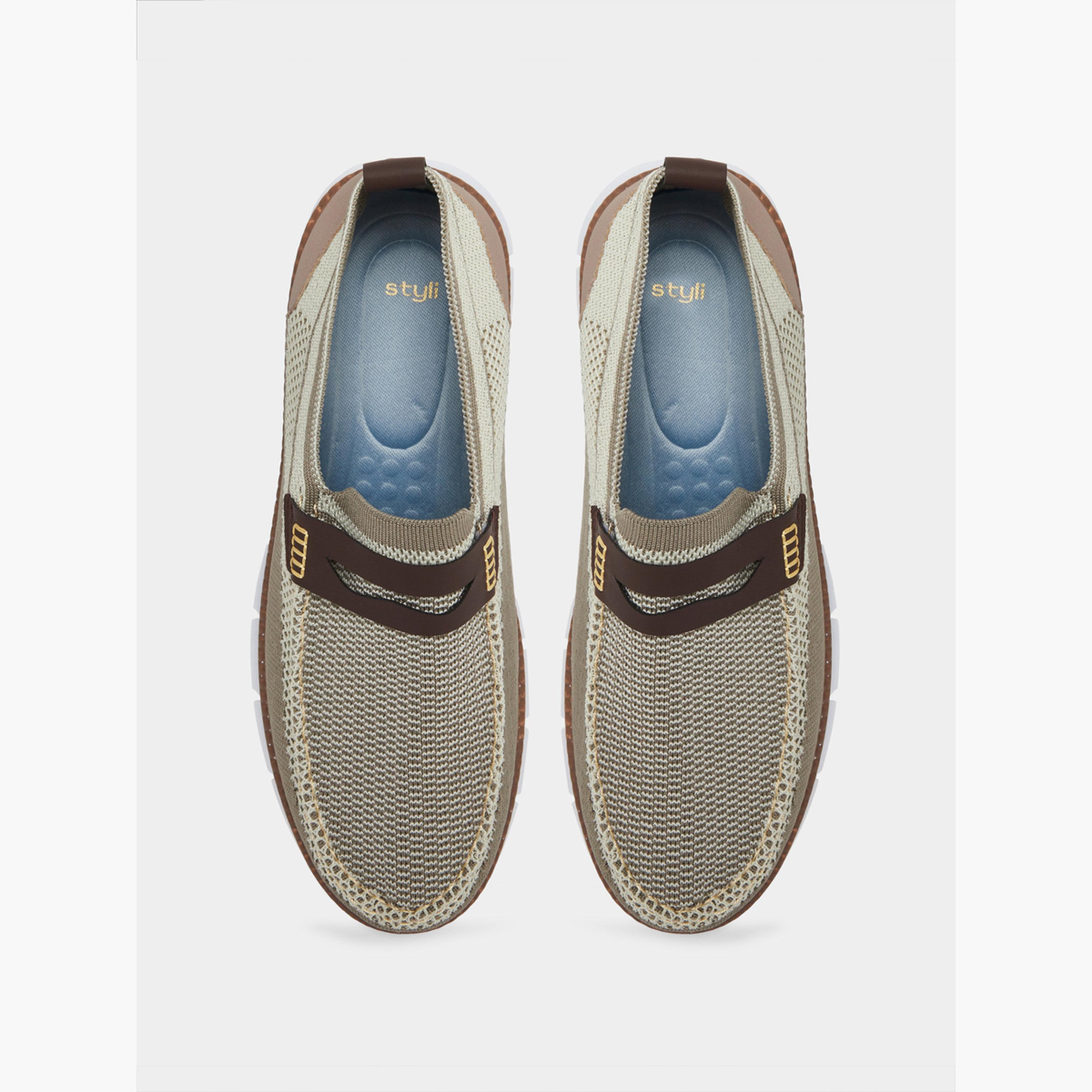 Styli Mesh Upper Contrast Sole Slip-On Shoes-men-shoes-loafersandmoccasins-image-5