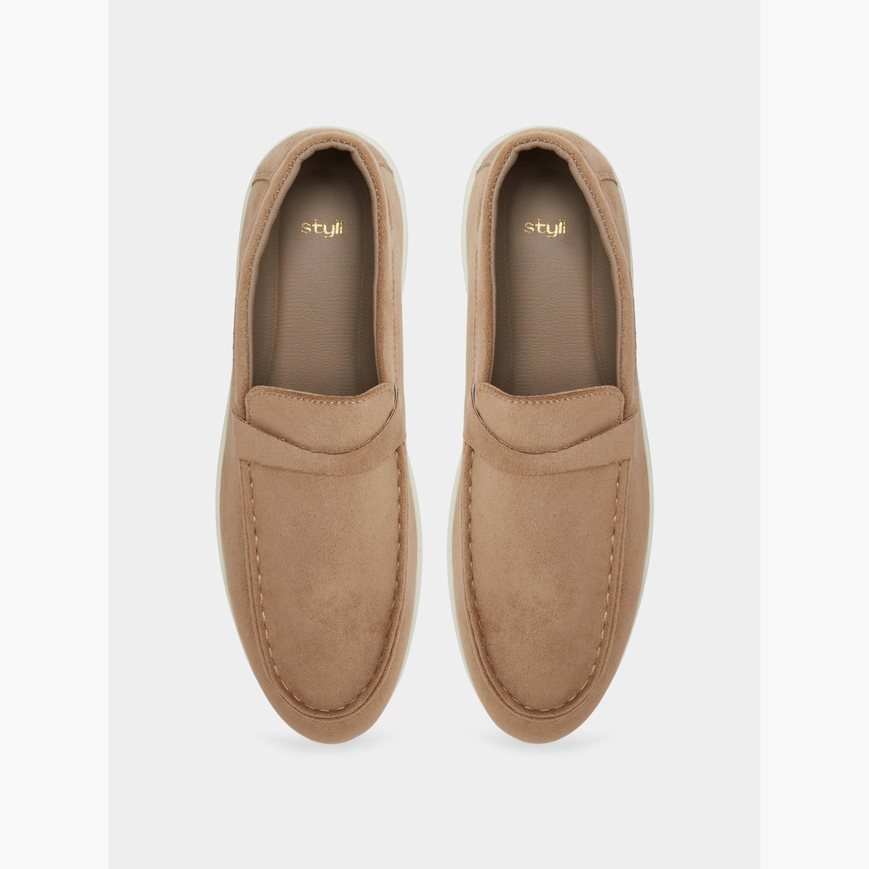 Styli Men Tan Suede Loafers-men-shoes-loafersandmoccasins-image-5
