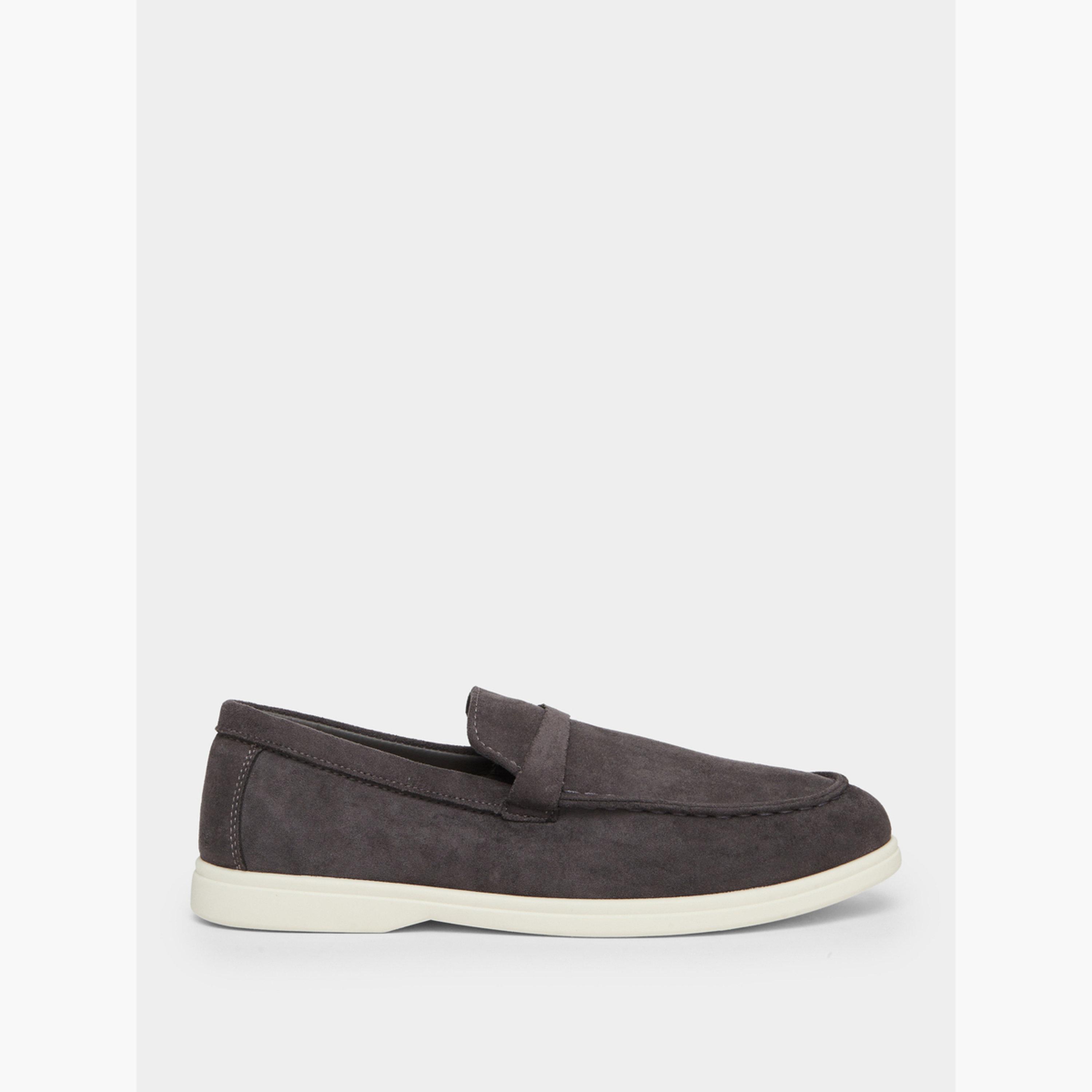 Styli Men Grey Suede Loafers-men-shoes-loafersandmoccasins-image-2