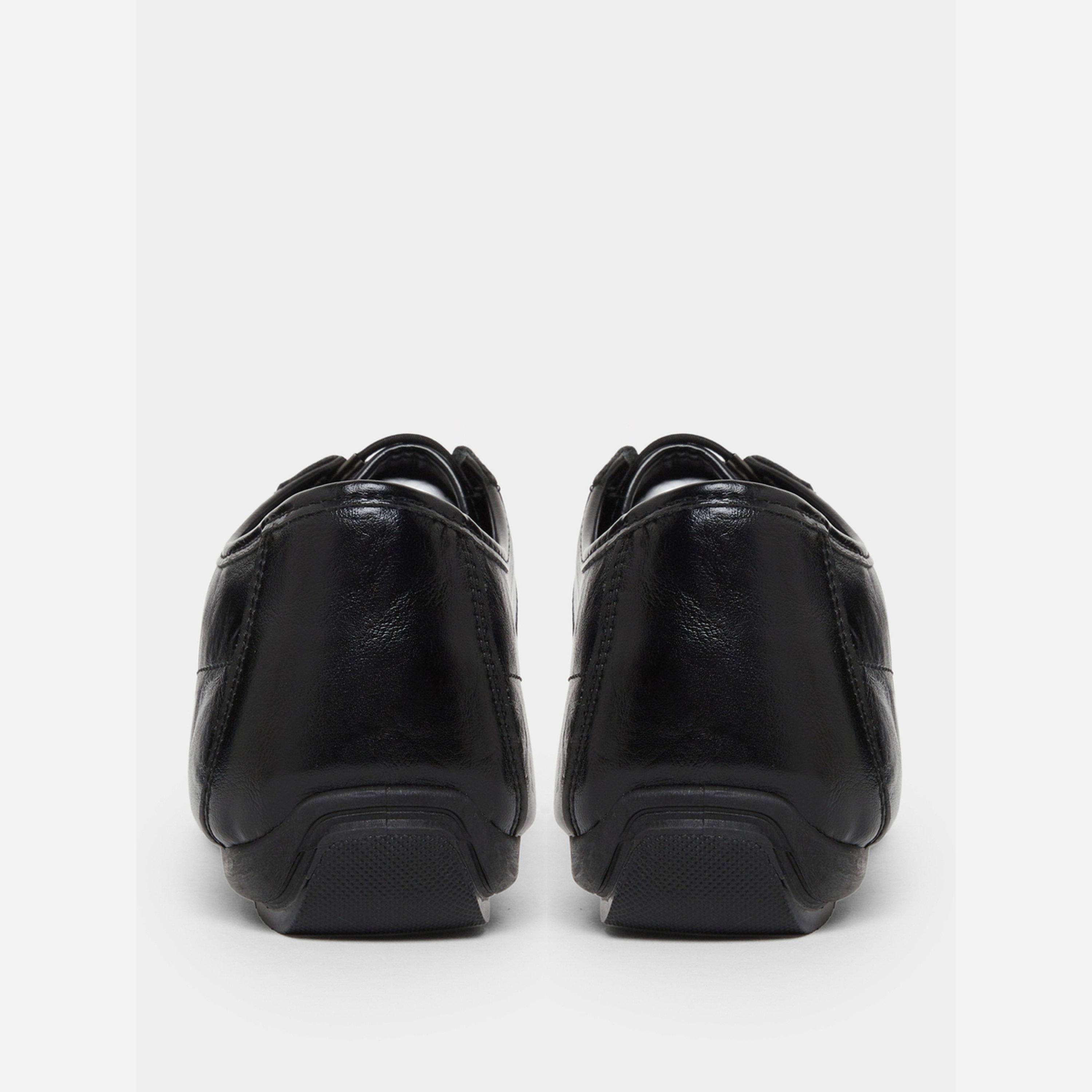Styli Men Black Leather-Look Sneakers-men-shoes-sneakers-image-5