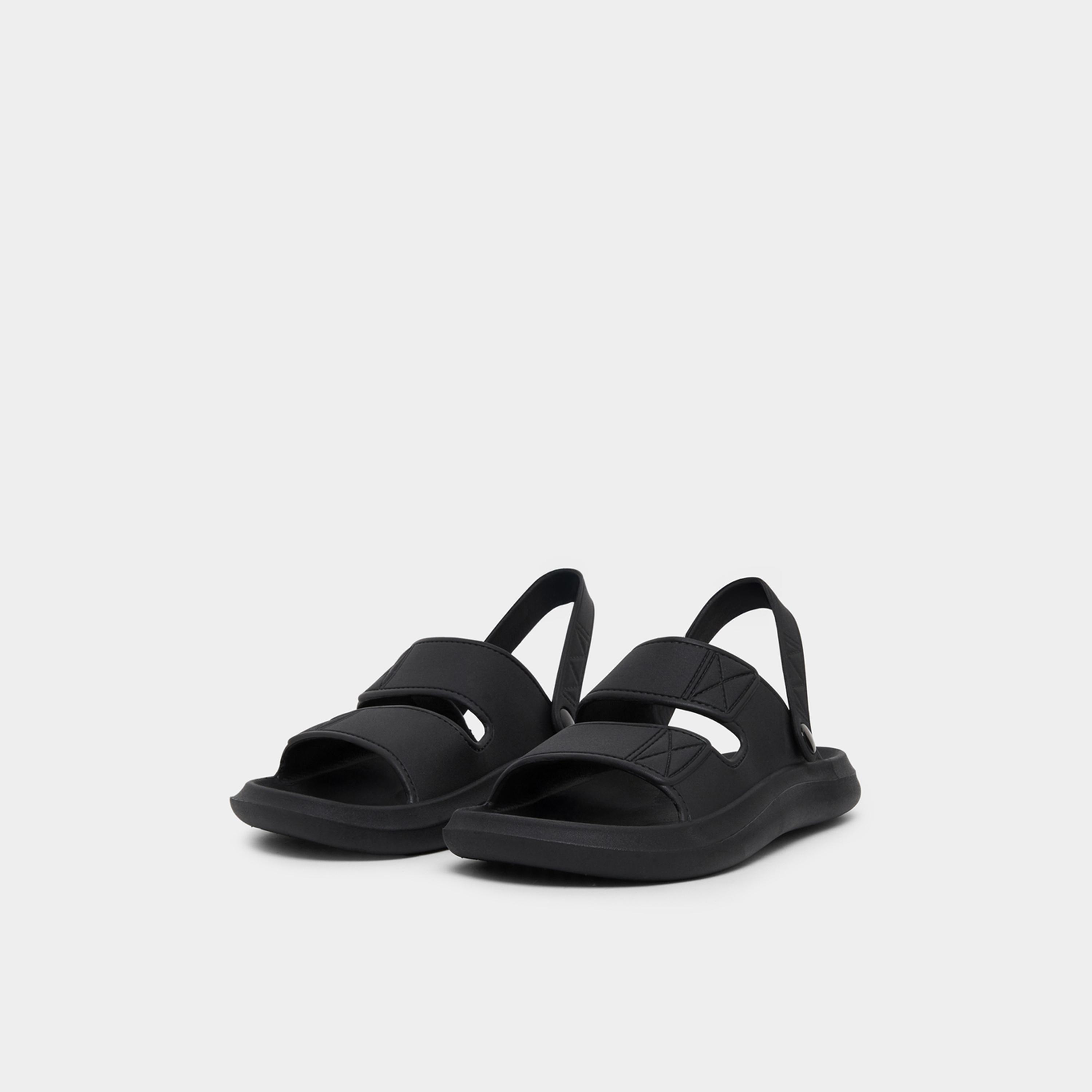 Styli Plain Dual Strap Sandals with Back Strap-men-shoes-sandals-image-1