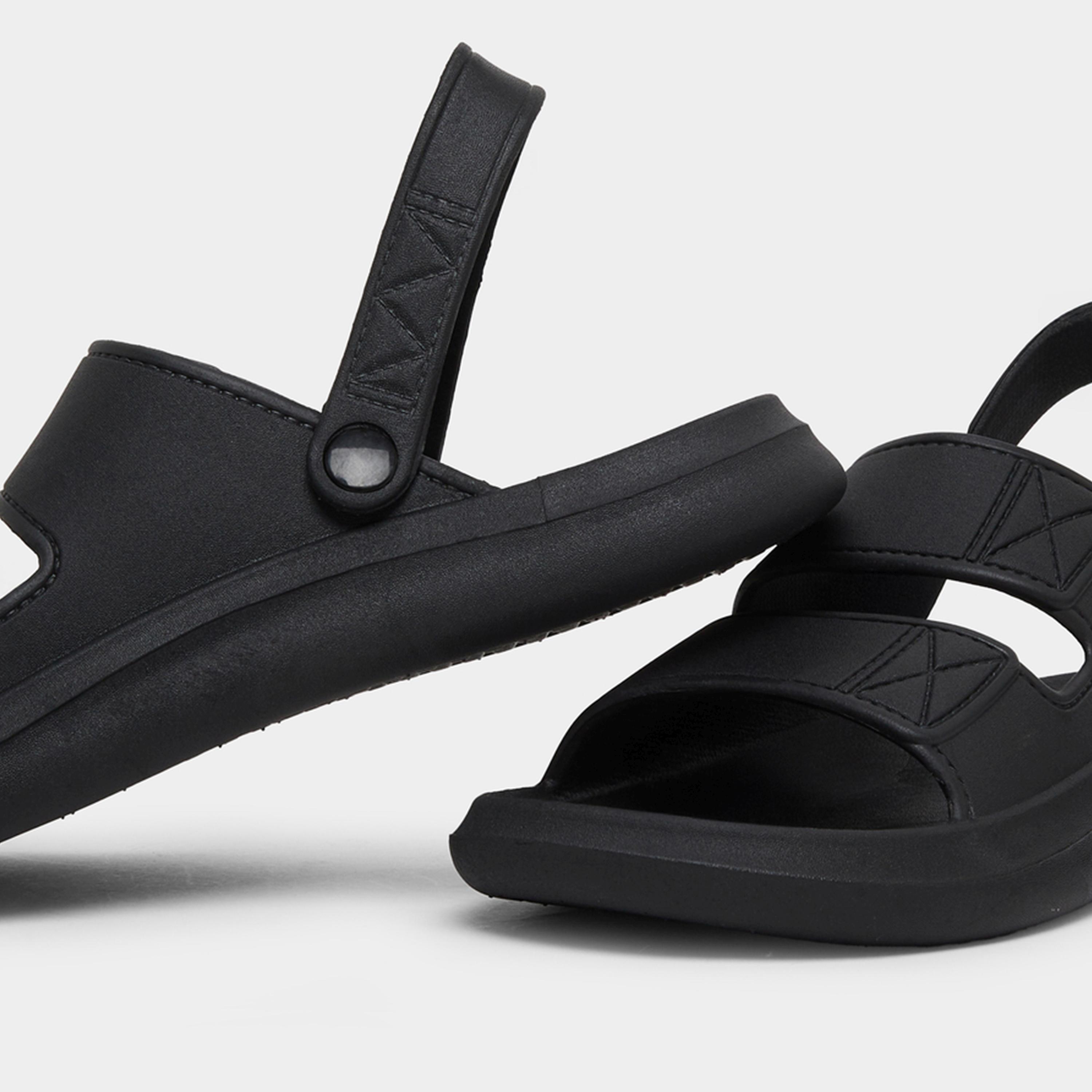 Styli Plain Dual Strap Sandals with Back Strap-men-shoes-sandals-image-5