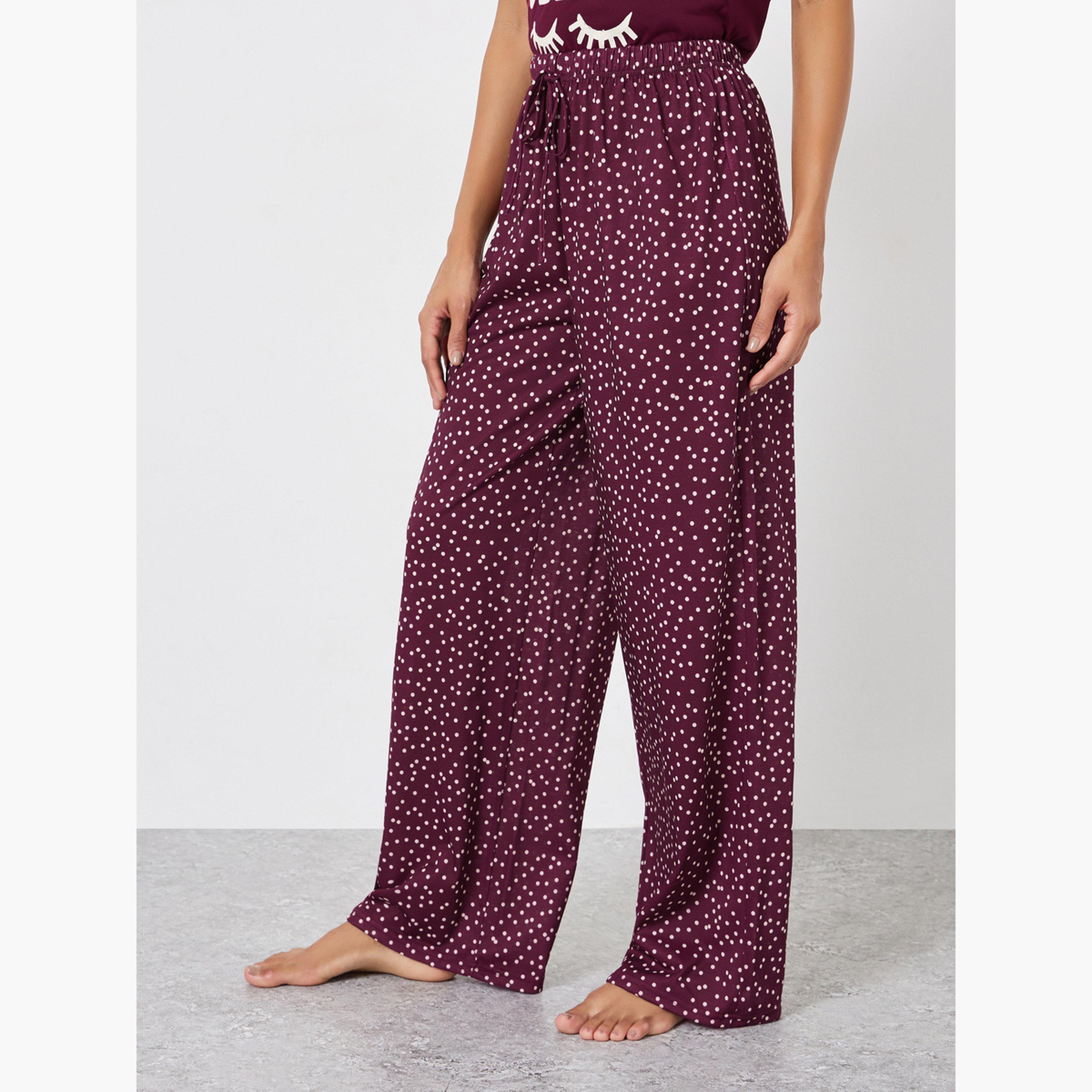 ستايلي - بيجاما ببطبعة ليت مي سليب وقميص غرافيكي-women-clothing-nightwear-pyjamas-longsets-image-4