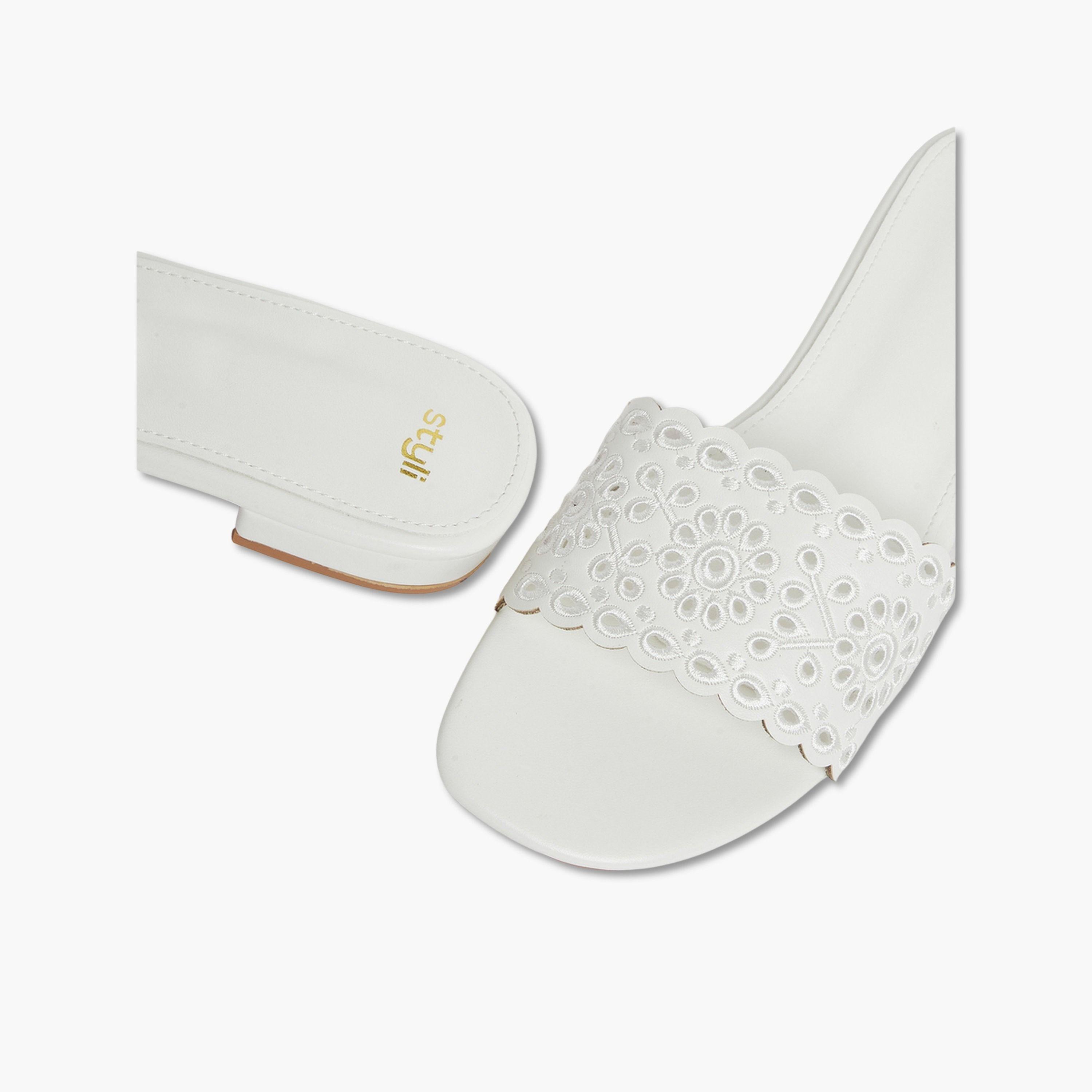 Styli Embroidered Strap Open Toe Sandals-women-shoes-sandals-heeled-image-4
