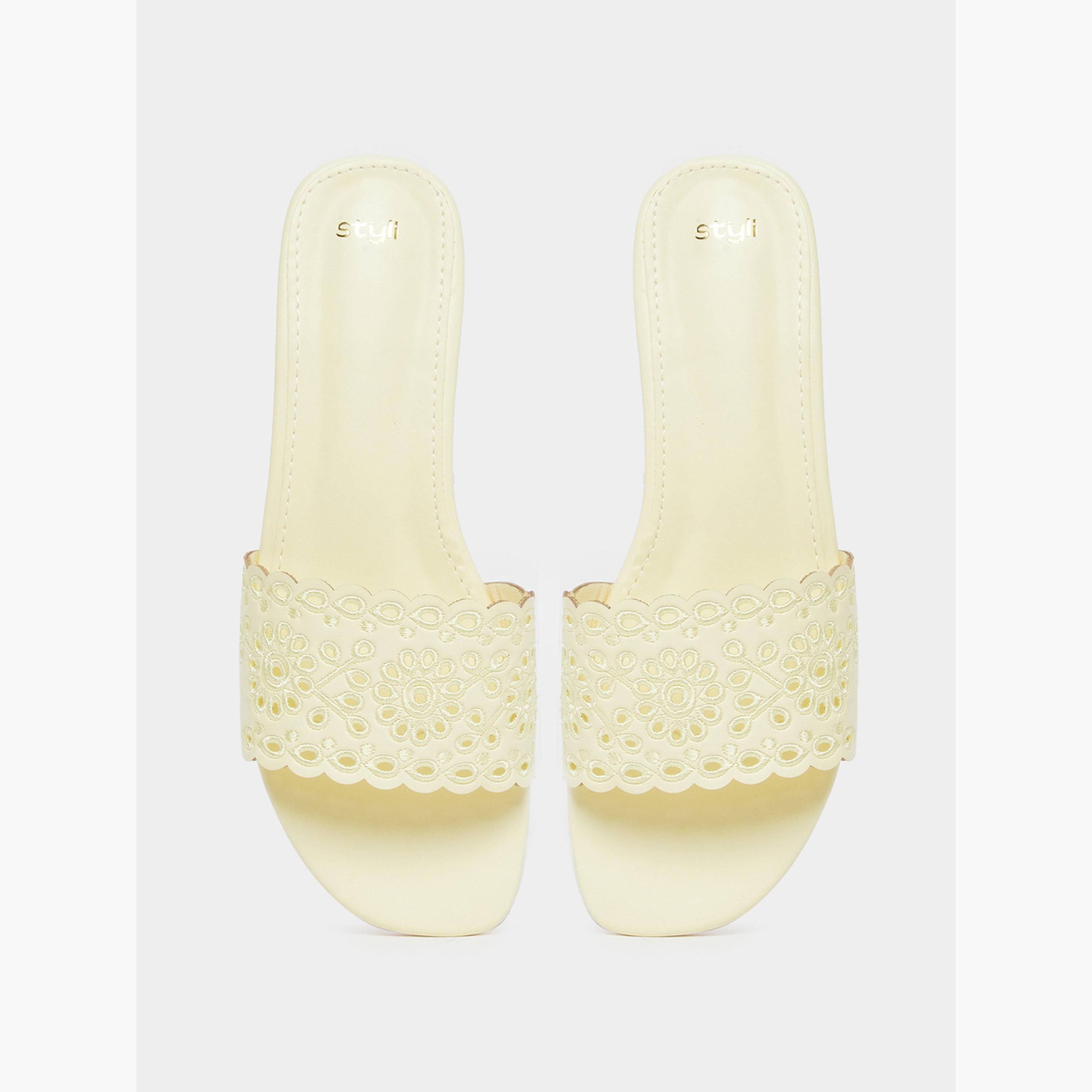 Styli Embroidered Strap Open Toe Sandals-women-shoes-sandals-heeled-image-3