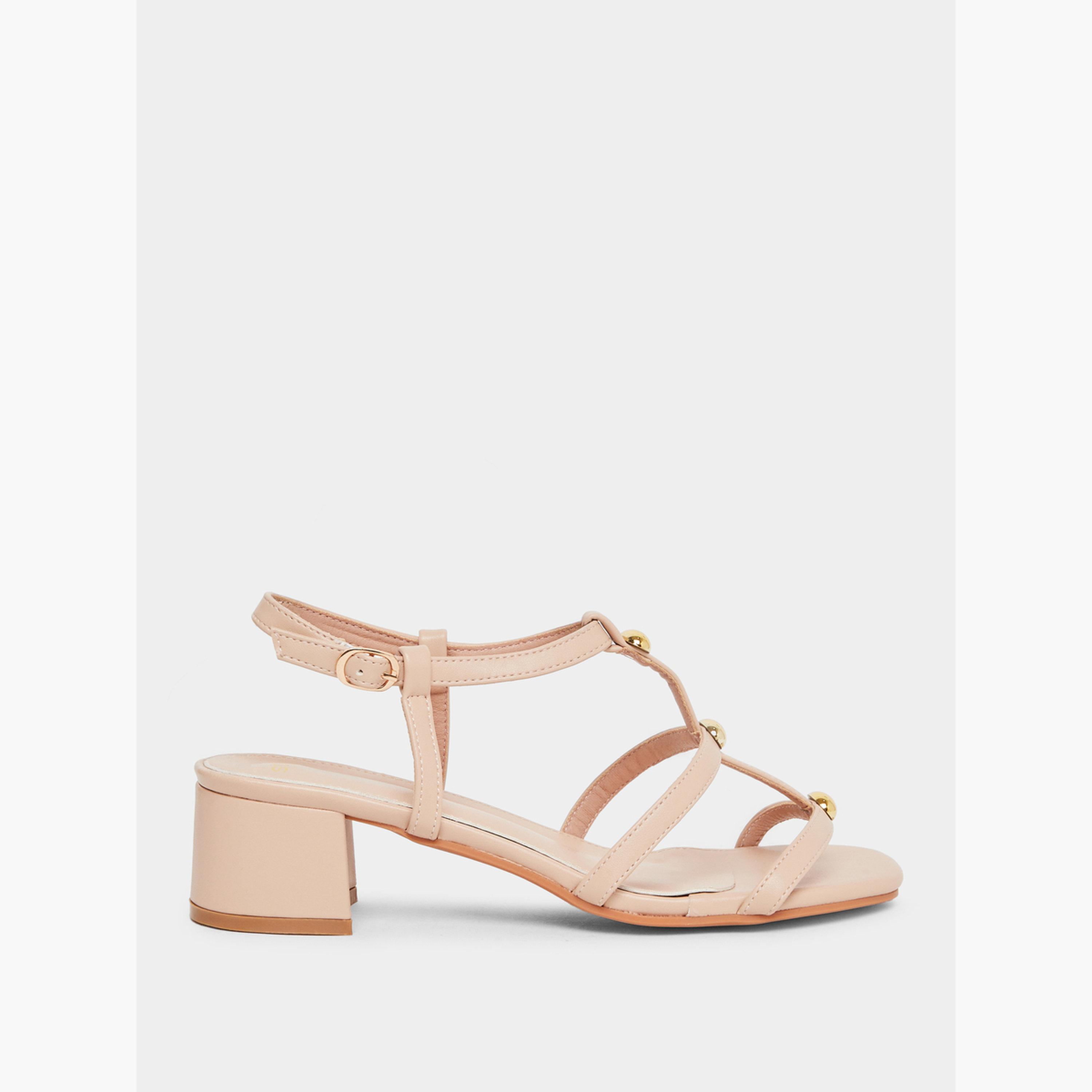 صندل نسائي بسيور وكعب سميك-women-shoes-sandals-heeled-image-2