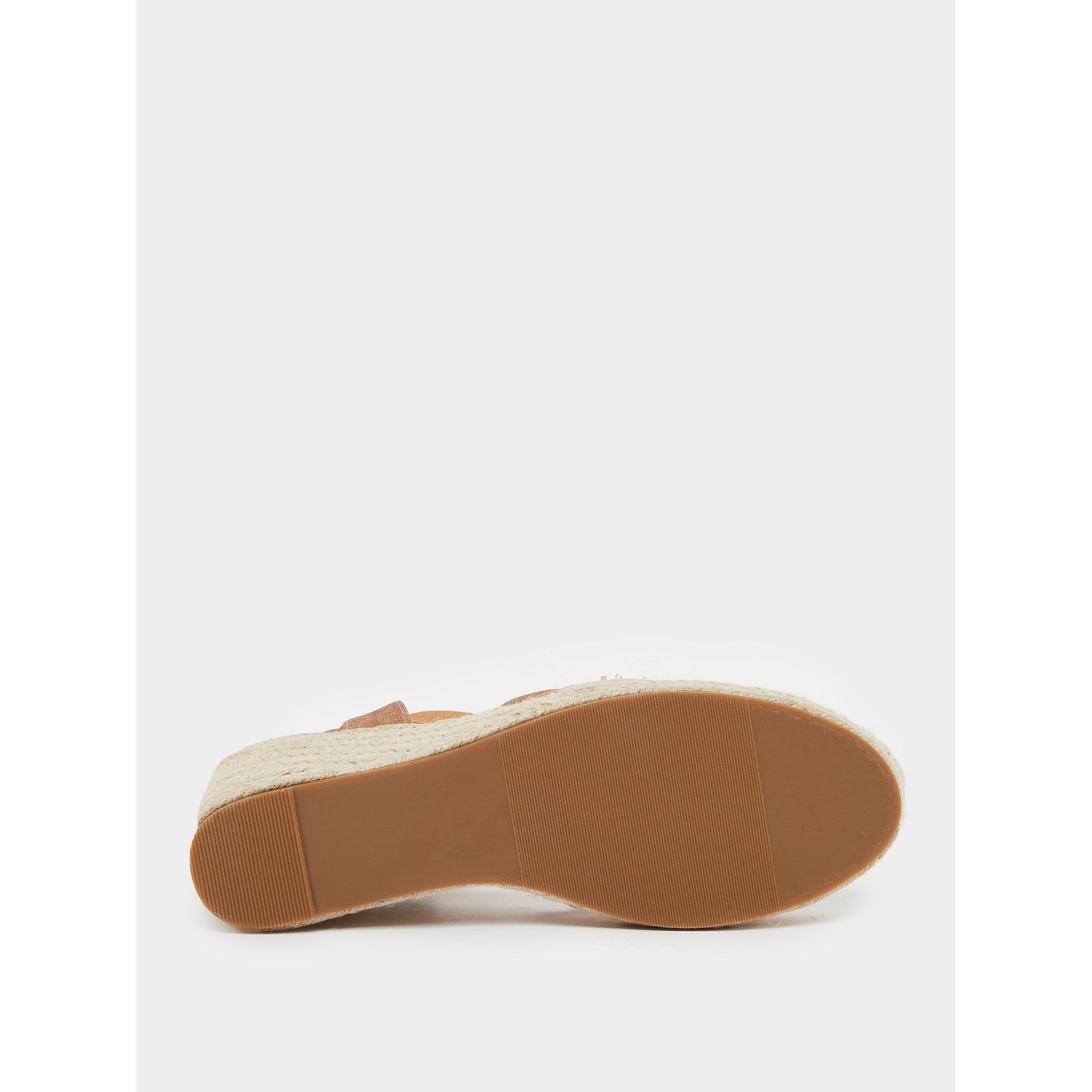 Styli Women Brown Espadrille Wedge Sandals-women-shoes-sandals-heeled-image-6