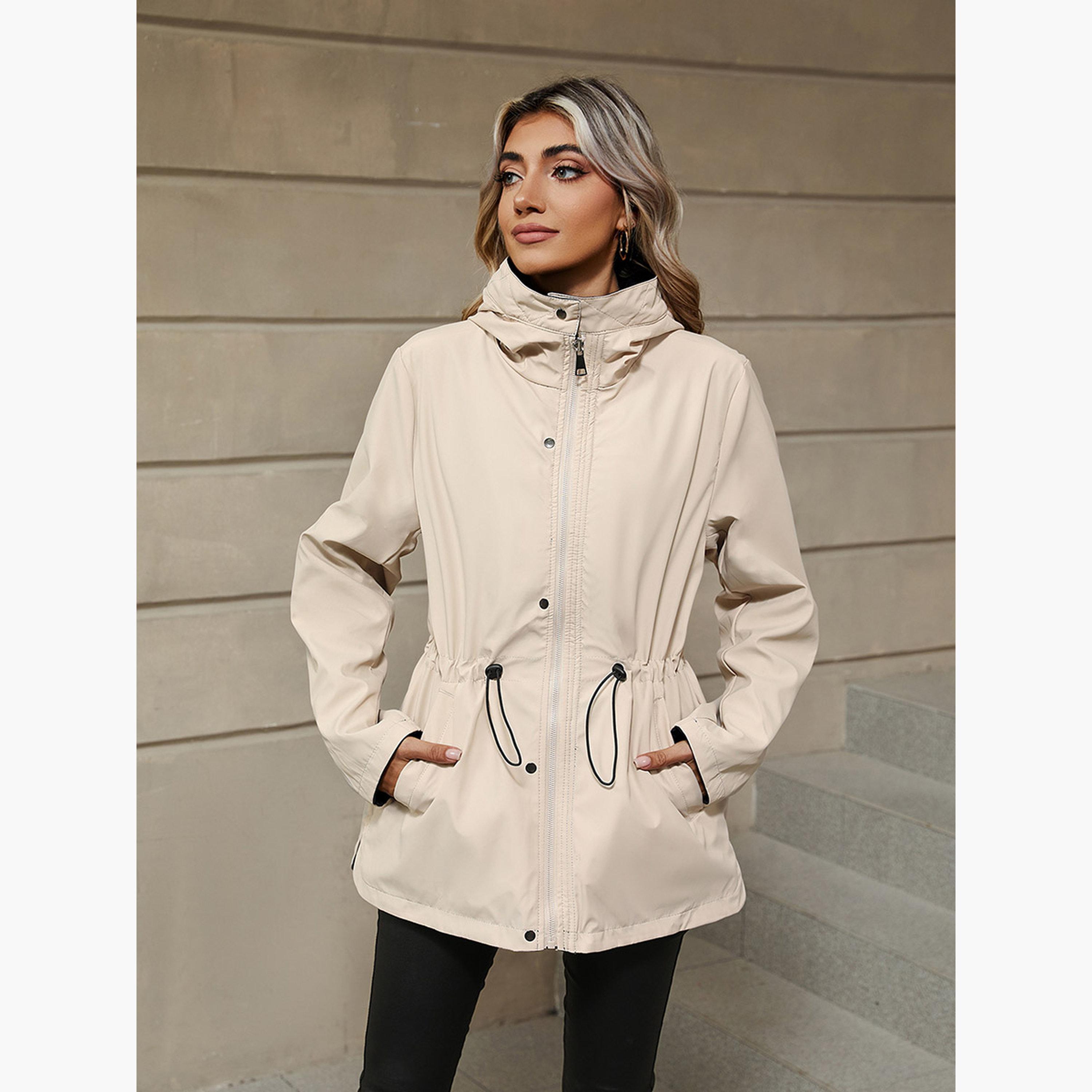 تيك تو - جاكيت نسائي سادة بغطاء للرأس وأكمام طويلة وسحاب-women-winterwear-coatsandjackets-jackets-image-6