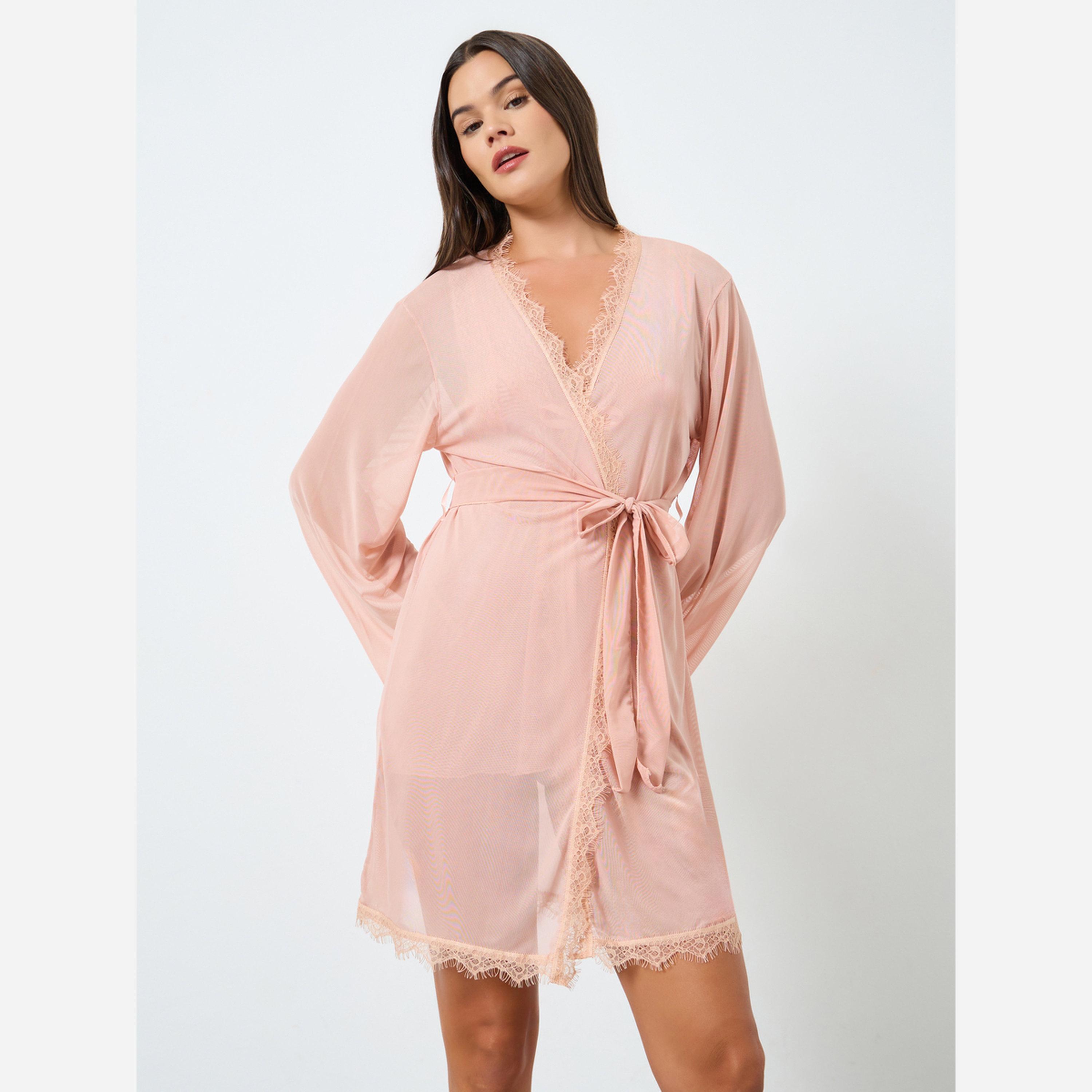 Styli Pack of 3 - Babydoll, Robe and Brief with Lace Edge-women-clothing-lingerie-lingeriesets-image-3