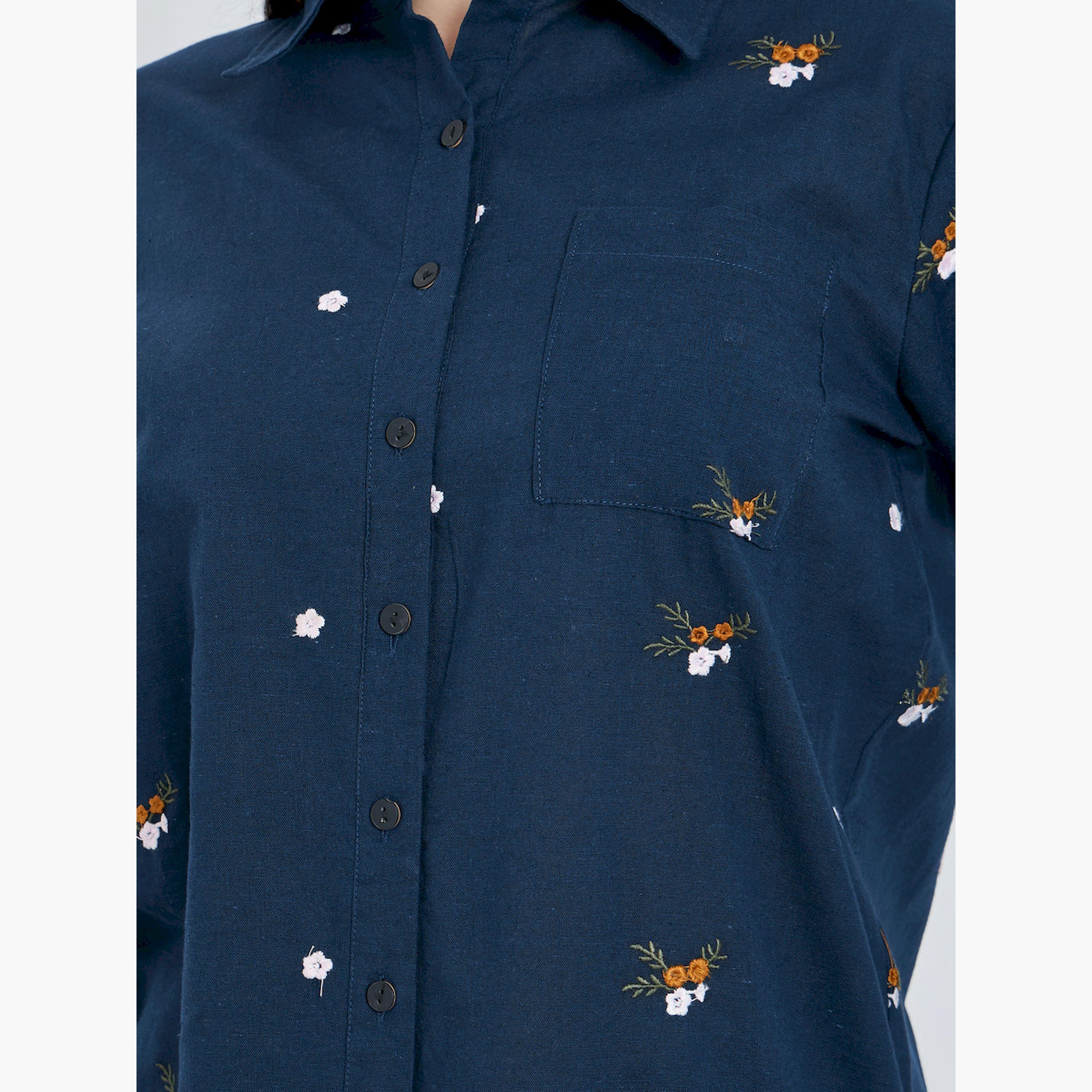 بلوزة بتفاصيل مُطرّزة بالزهور-women-clothing-shirtsandblouses-shirts-image-5