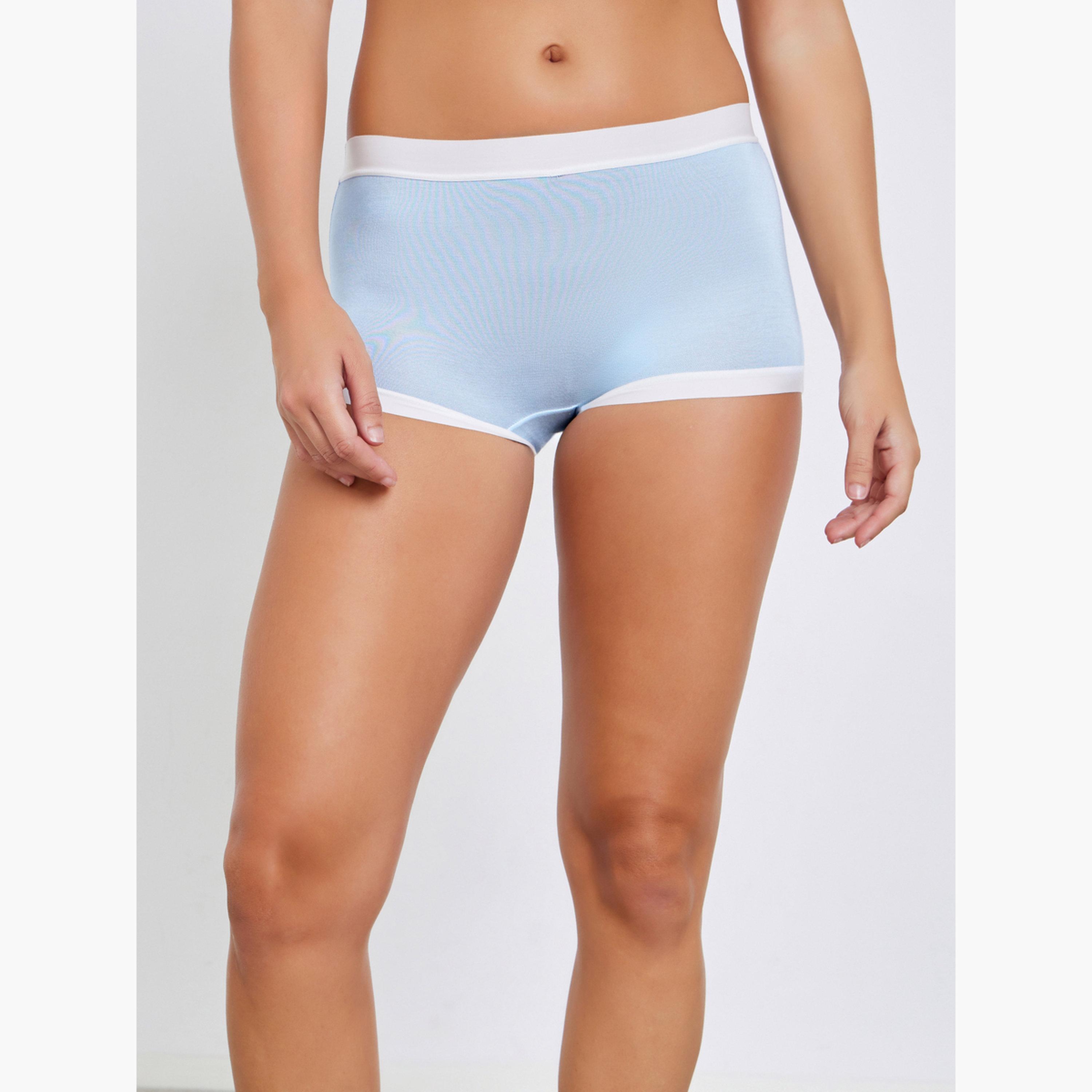Styli Pack of 5 - Cotton Elastane Boyshort Briefs with Bow Detail-women-clothing-lingerie-panties-image-2