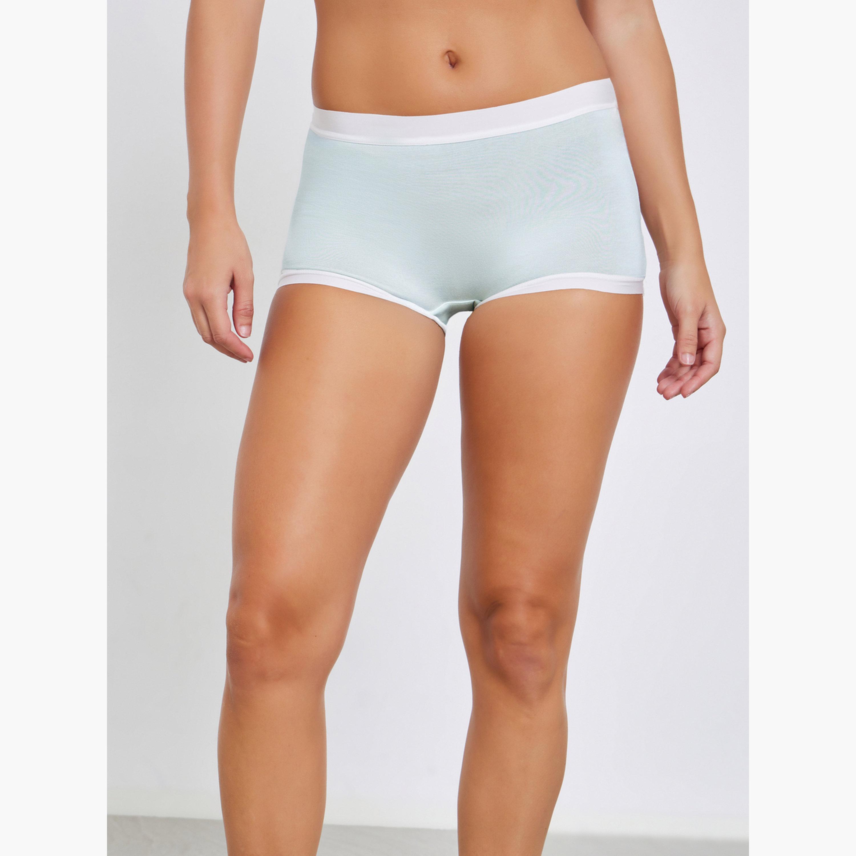 ستايلي - شورت قصير من القطن والمطاط مع تفاصيل فيونكة - 5 قطع-women-clothing-lingerie-panties-image-6
