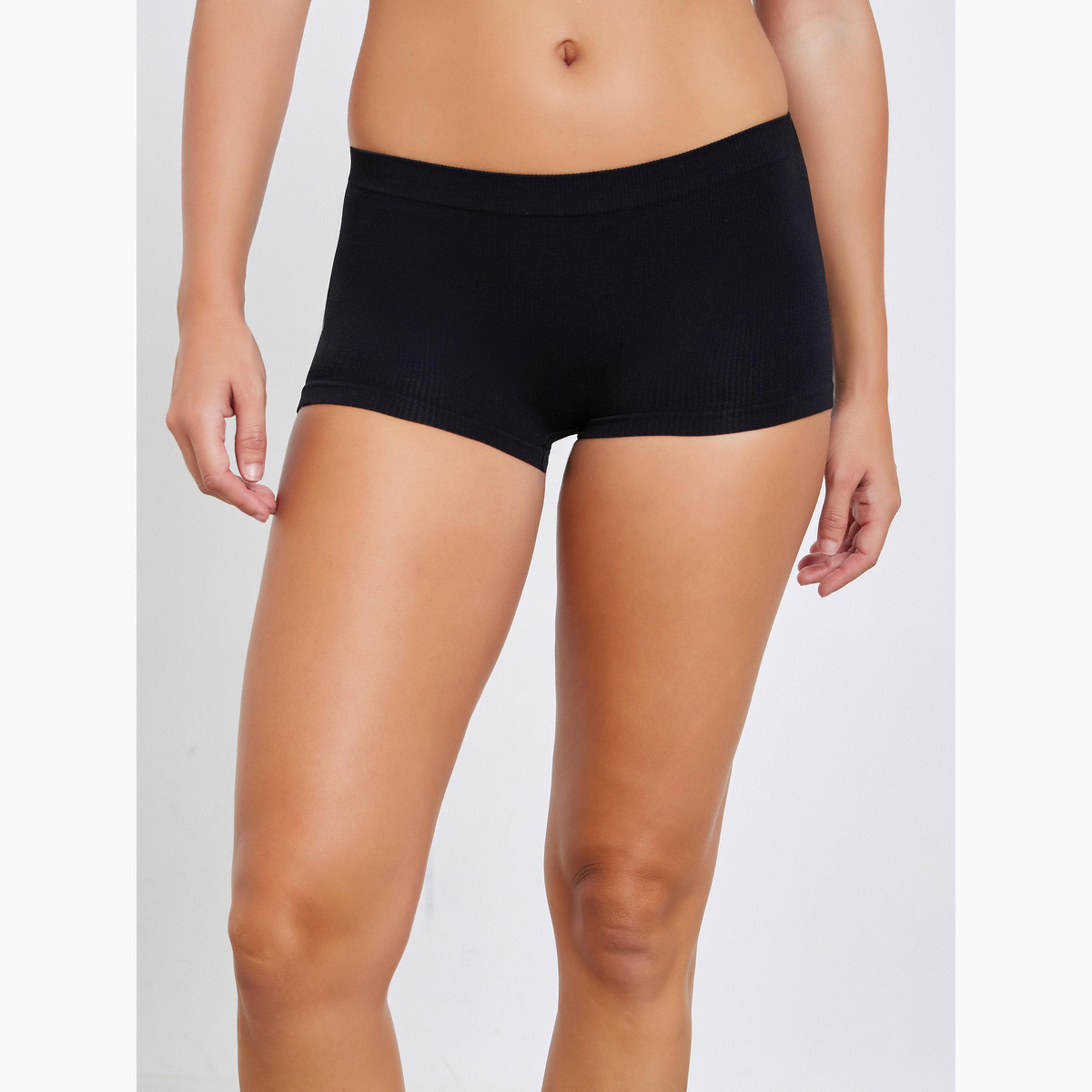 Styli Pack of 3 - Seamless Rib Boyshort Briefs-women-clothing-lingerie-panties-image-2