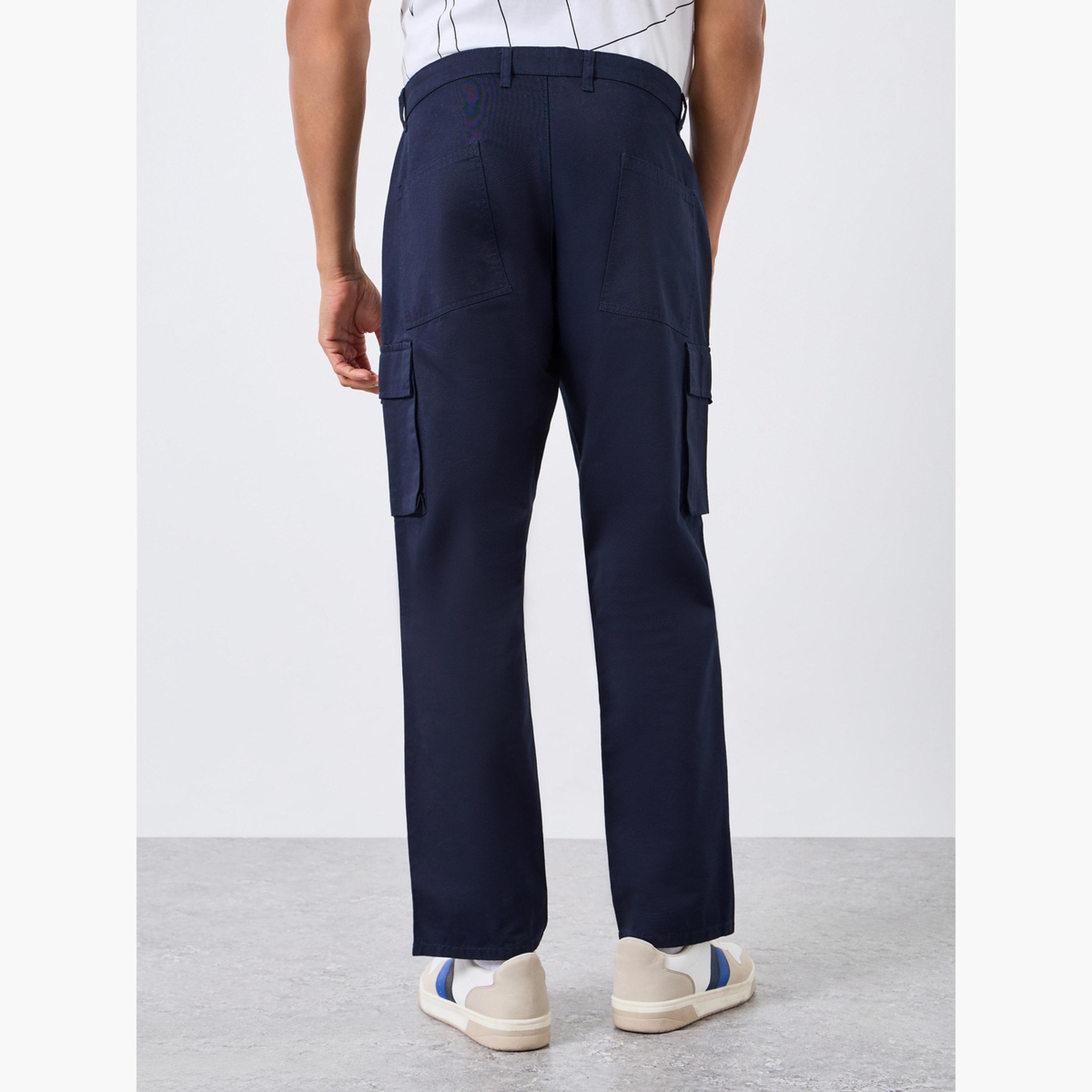 بنطلون كارجو رجالي مريح بلون كحلي-men-clothing-bottoms-joggers-image-3