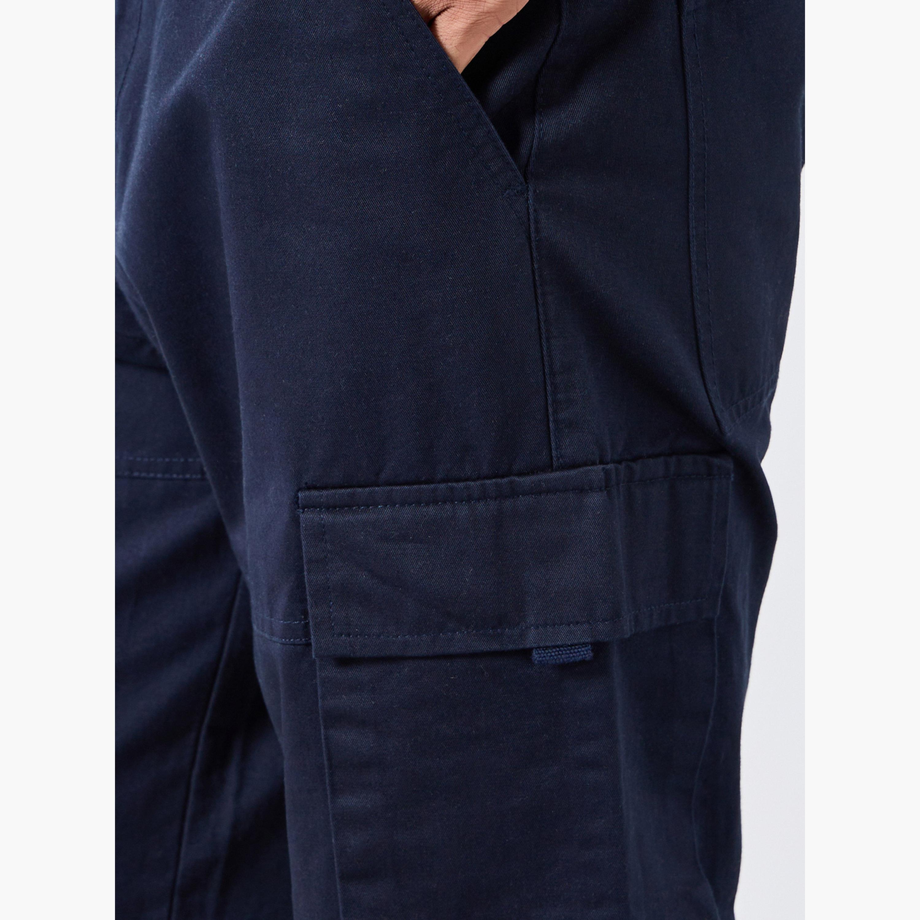 بنطلون كارجو رجالي مريح بلون كحلي-men-clothing-bottoms-joggers-image-4