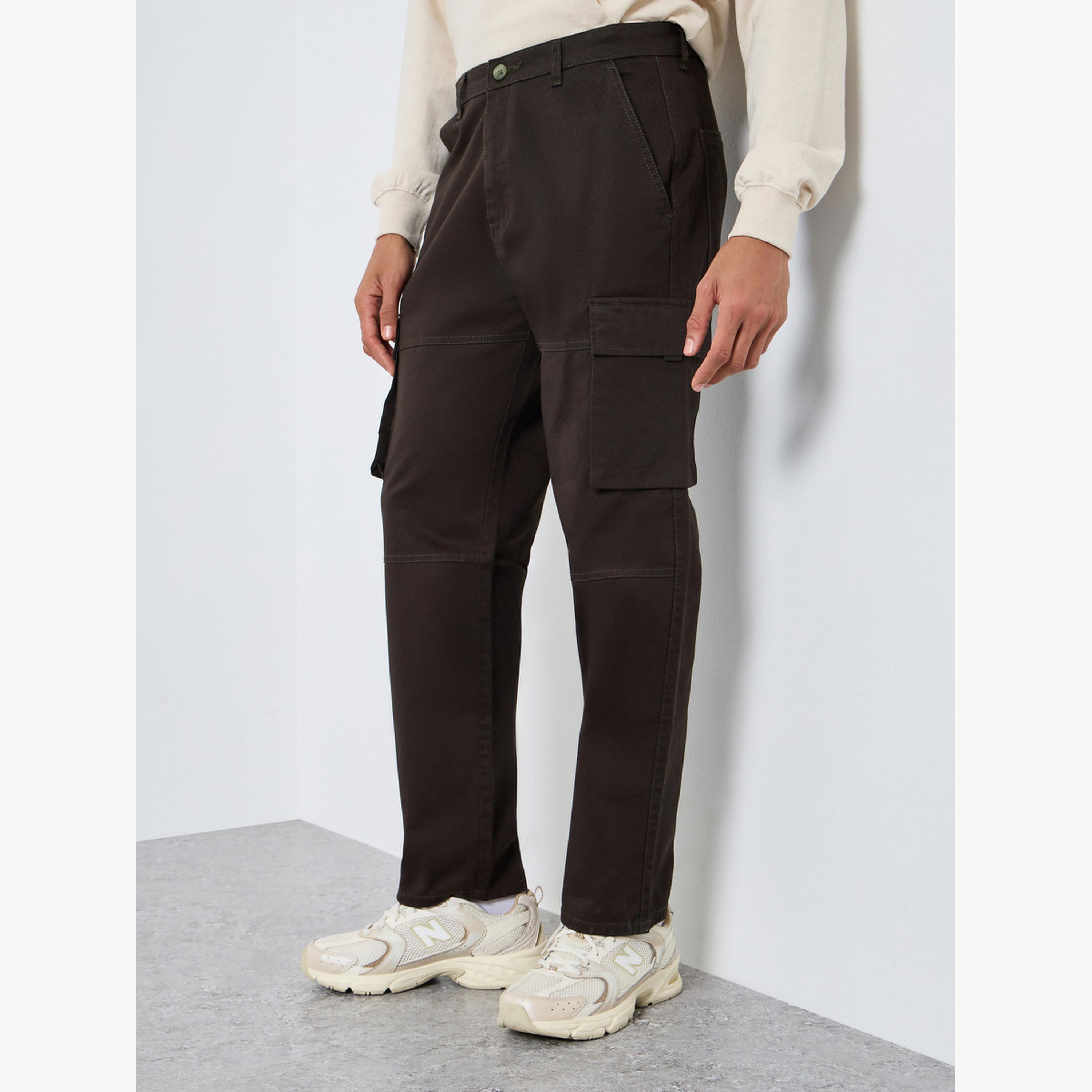 Styli Men Coffee Brown Relaxed Fit Cargo Pants-men-clothing-bottoms-joggers-image-1