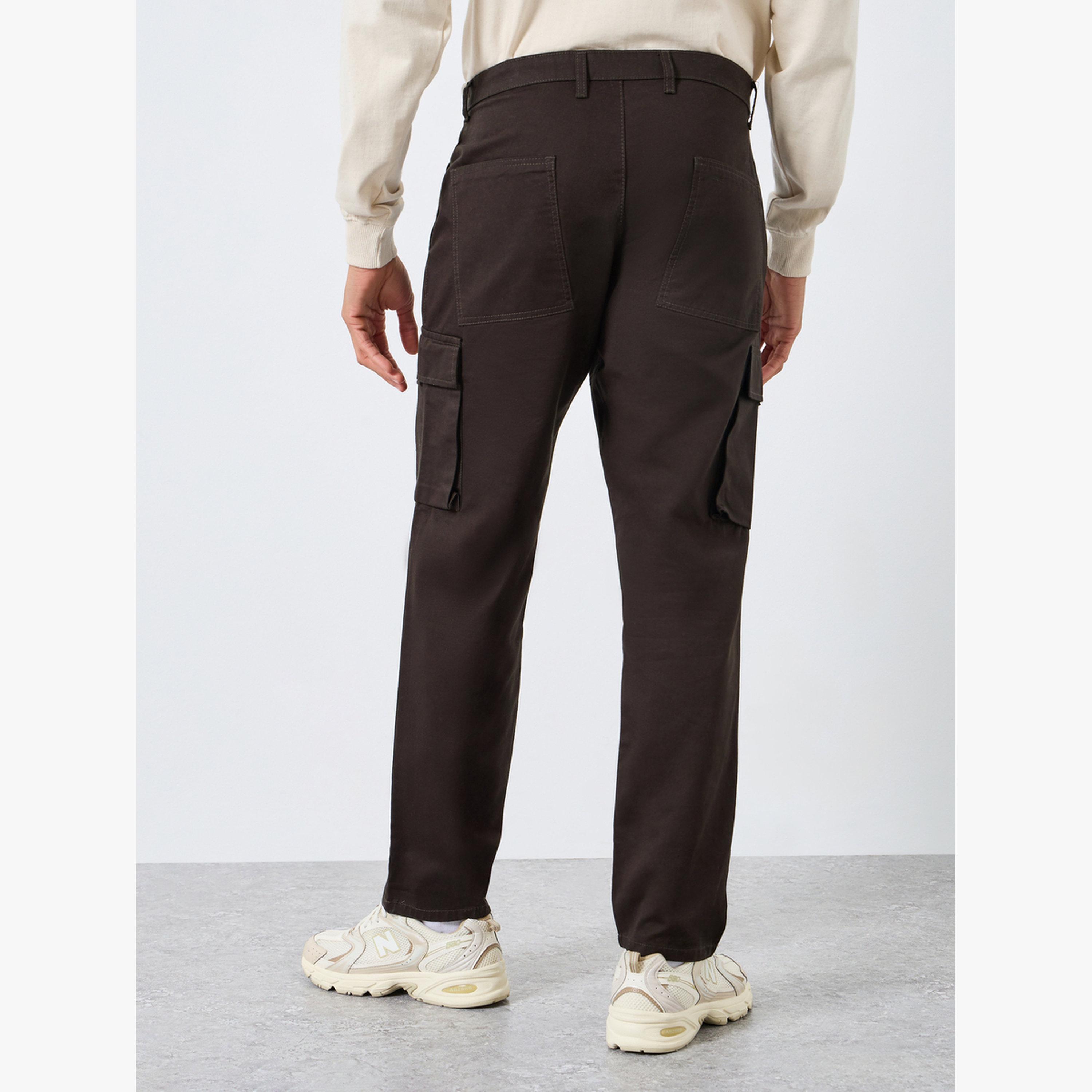 Styli Men Coffee Brown Relaxed Fit Cargo Pants-men-clothing-bottoms-joggers-image-4