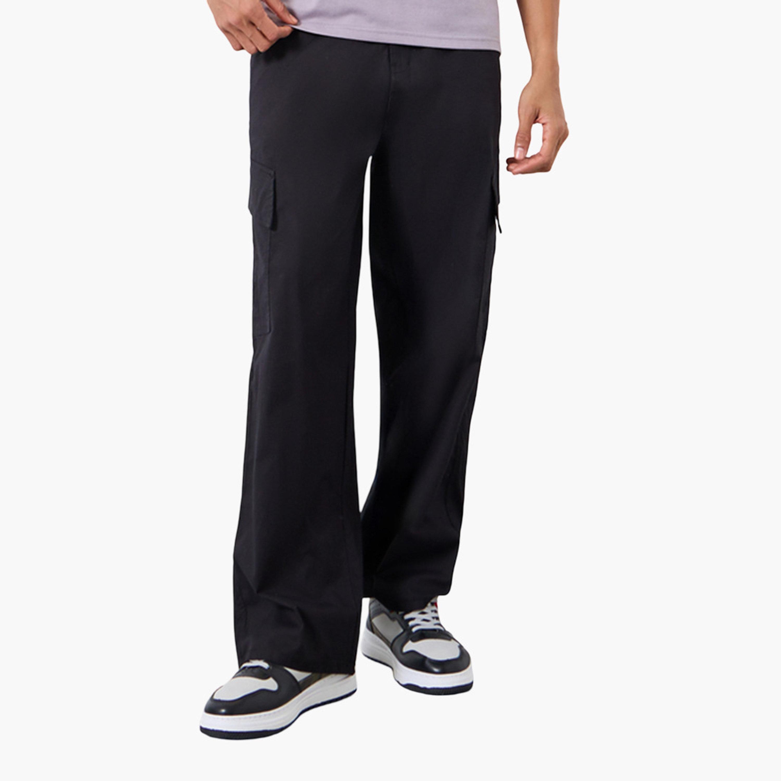 Styli Men Black Oversized Cargo Trousers-men-clothing-bottoms-joggers-image-1