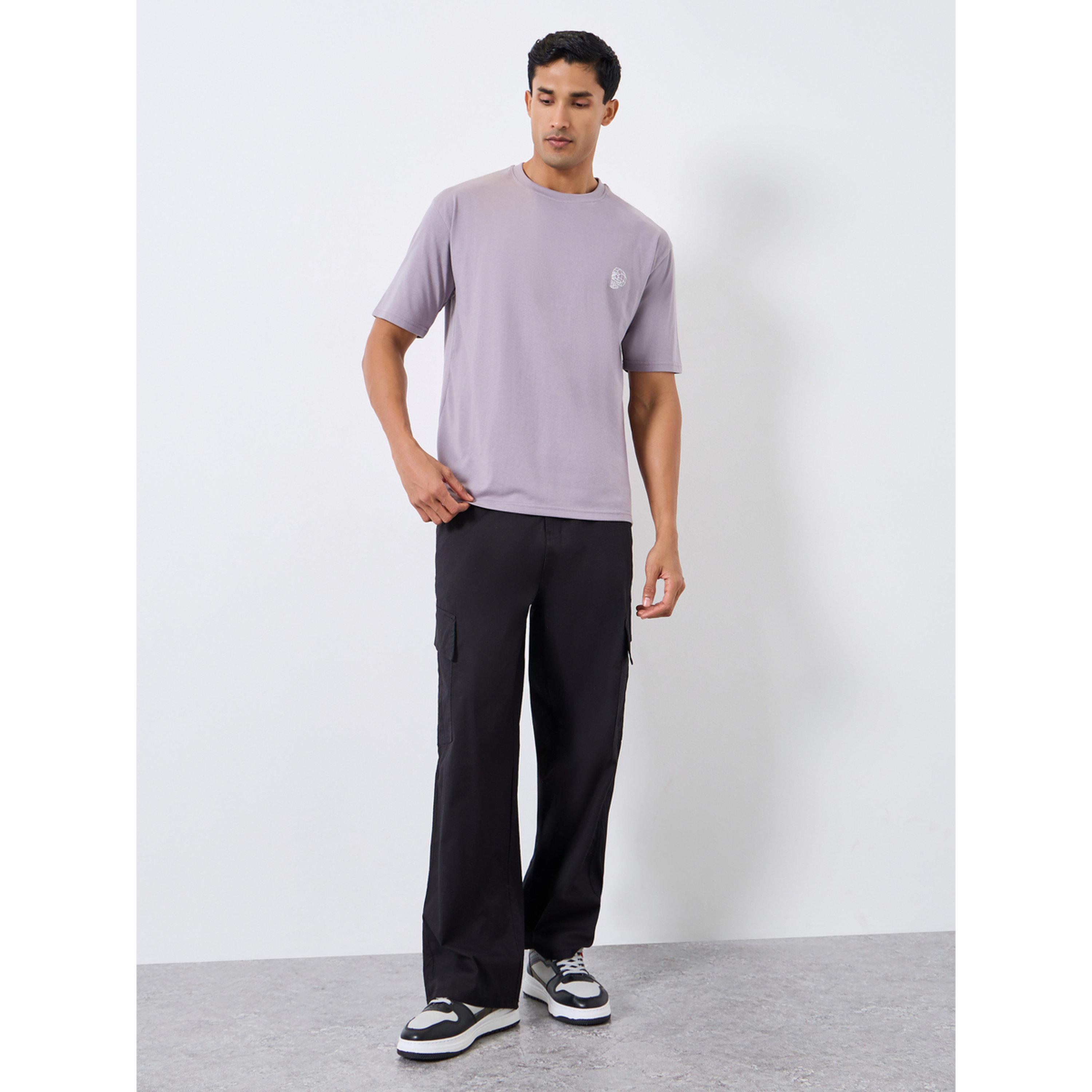 Styli Men Black Oversized Cargo Trousers-men-clothing-bottoms-joggers-image-2