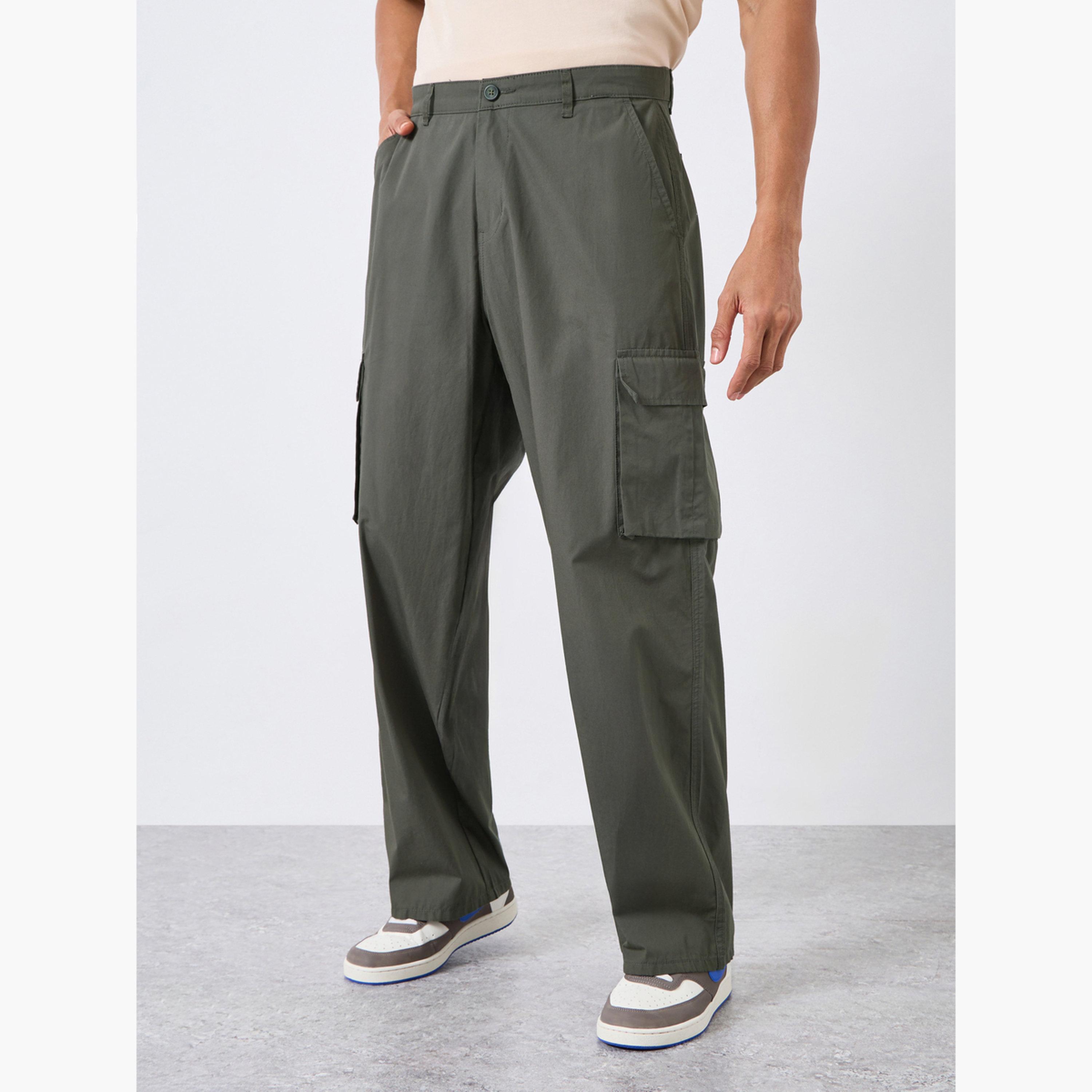 Styli Men Grey Baggy Cargo Pocket Trousers-men-clothing-bottoms-joggers-image-1