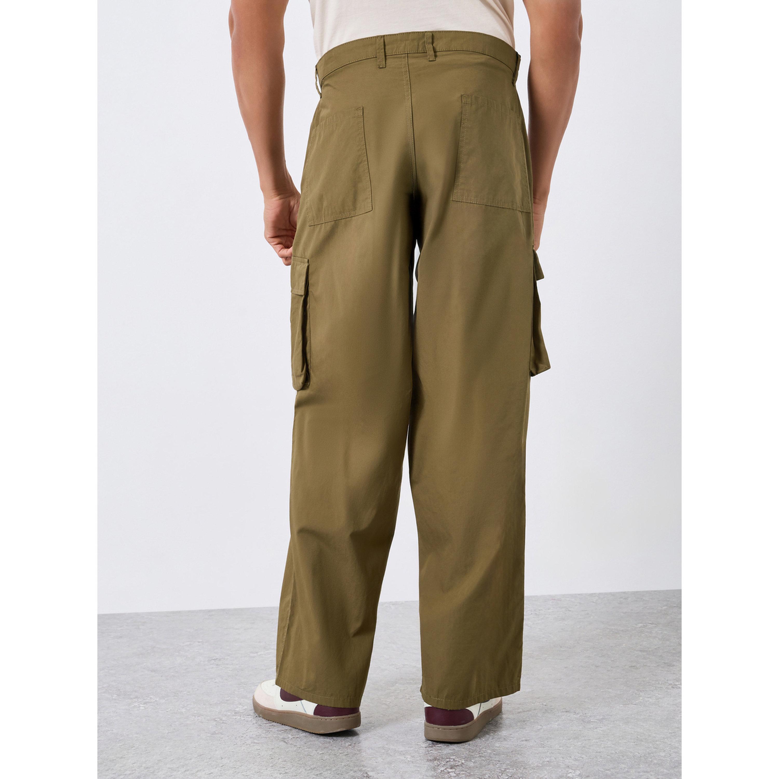 بنطال كارجو رجالي زيتي بقصة واسعة-men-clothing-bottoms-joggers-image-4