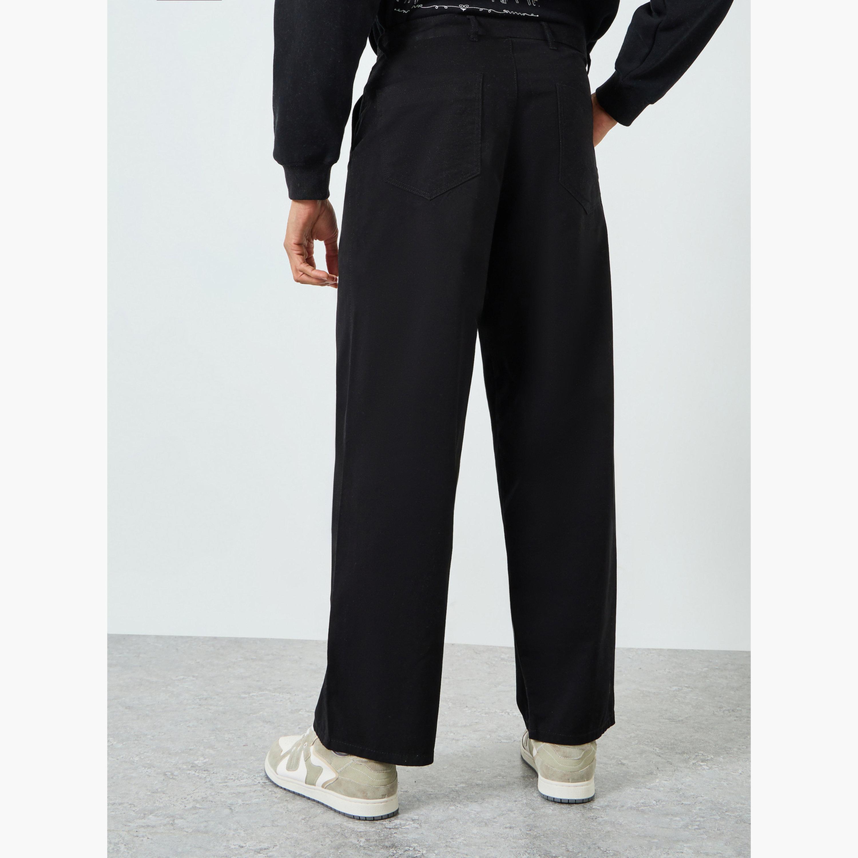 بنطلون رجالي أسود بساق واسعة-men-clothing-bottoms-trousersandchinos-trousers-image-3