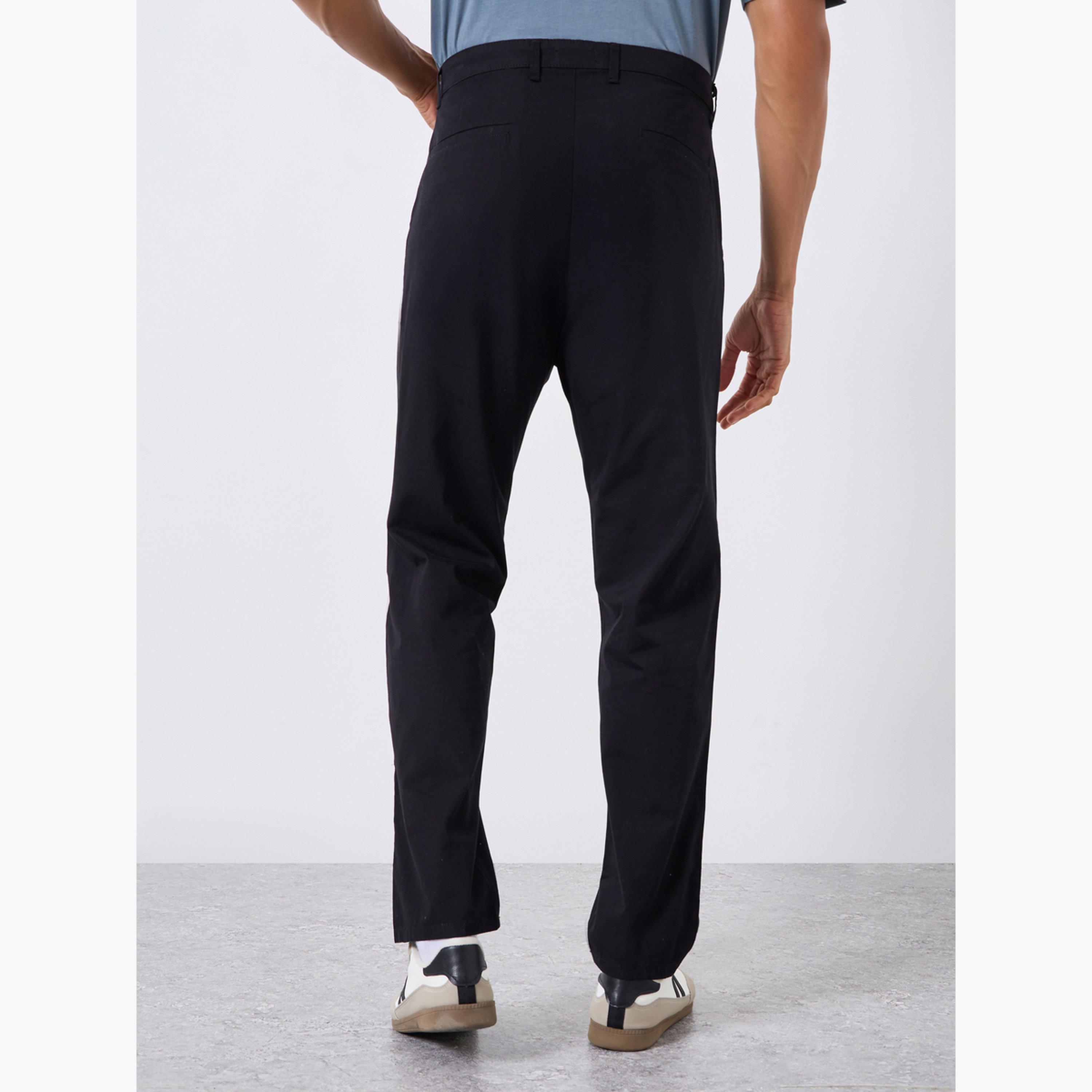 Styli Men Black Tailored Fit Trousers-men-clothing-bottoms-trousersandchinos-trousers-image-4