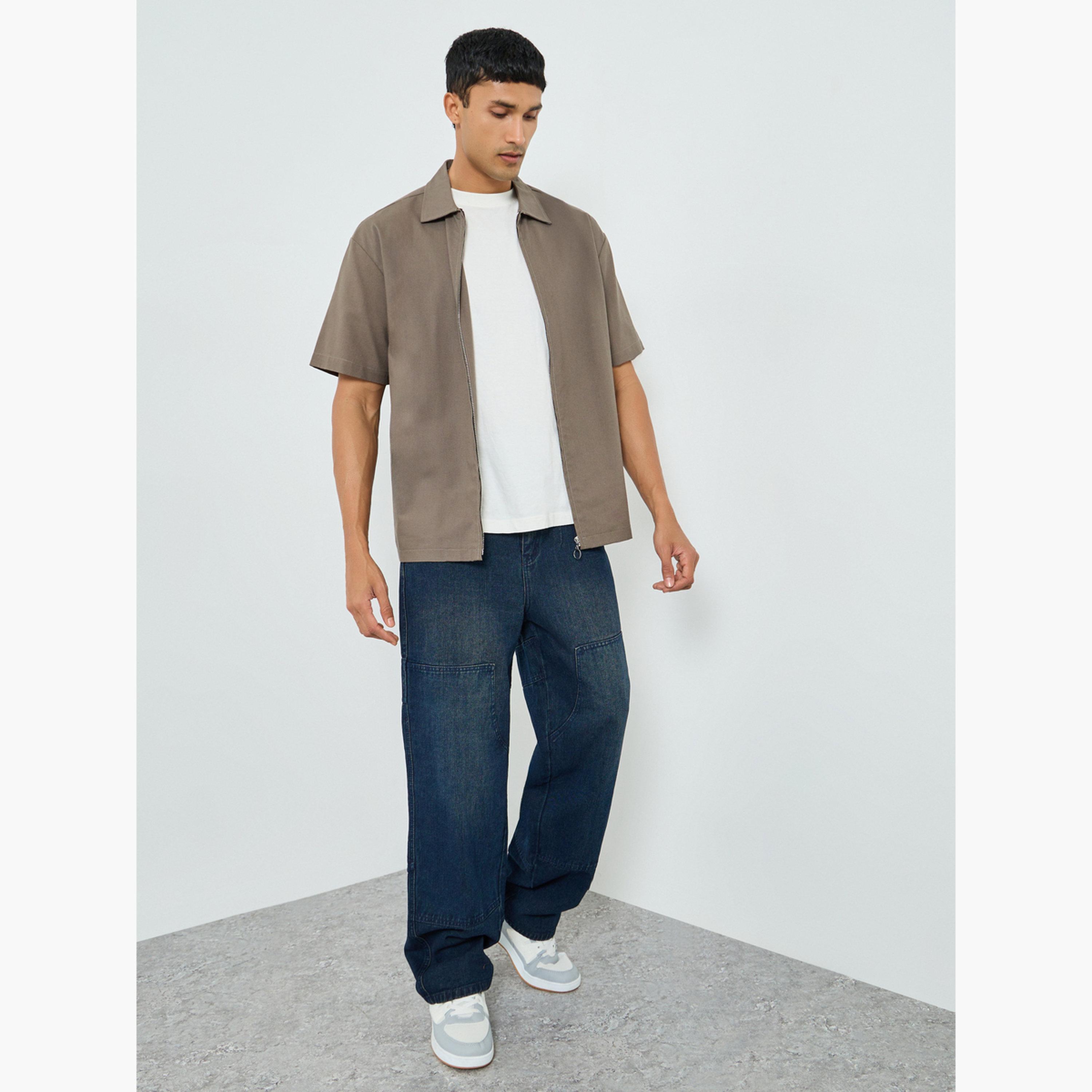 جينز رجالي ساق واسعة وتأثير باهت-men-clothing-bottoms-jeans-image-2