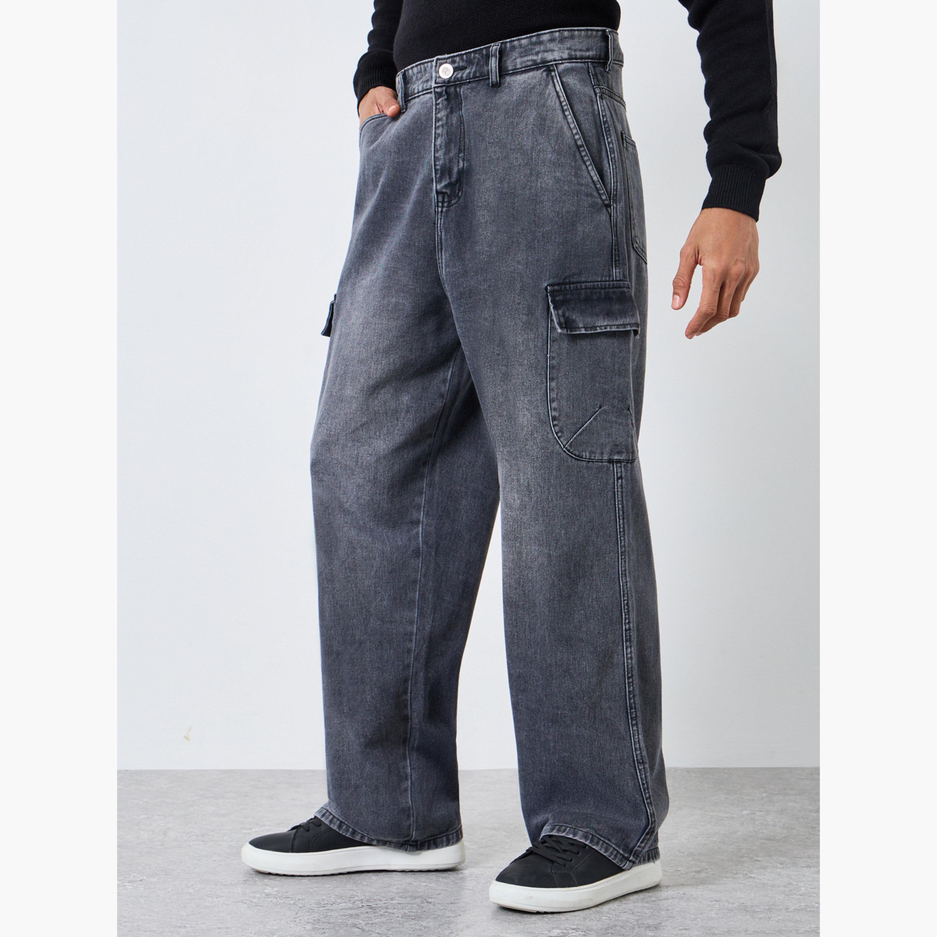 جينز باجي مغسول للرجال-men-clothing-bottoms-jeans-image-1