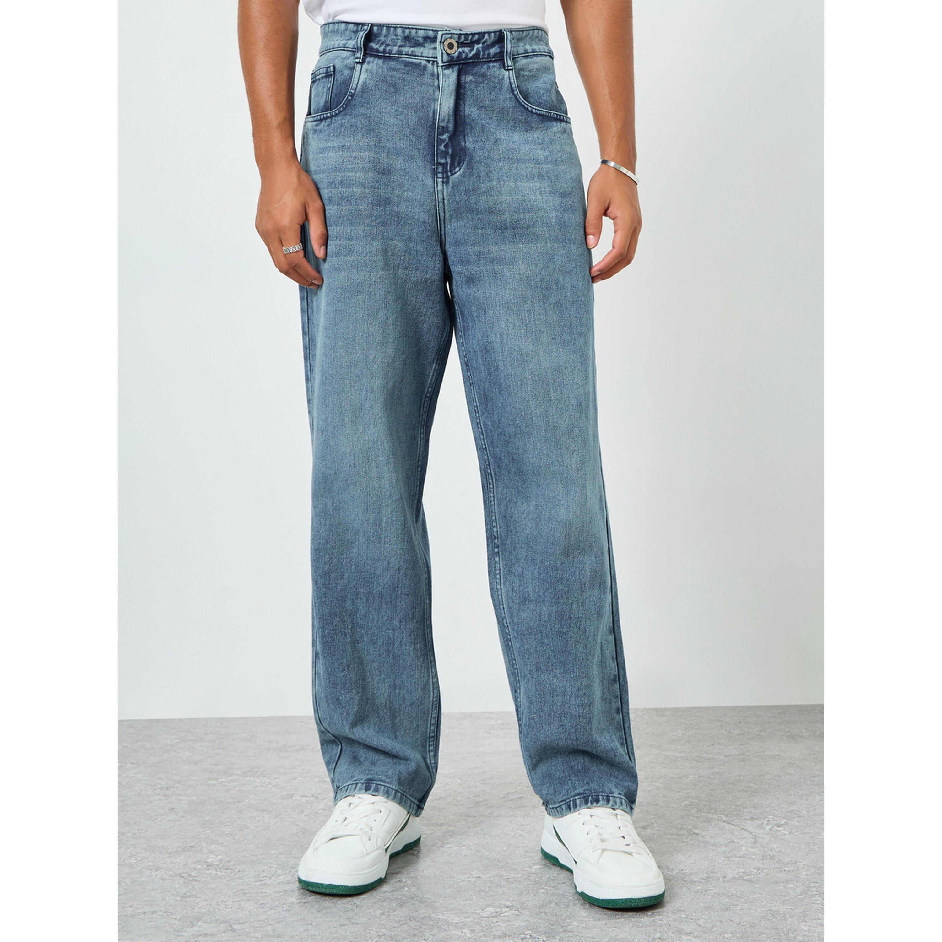 Styli Women Blue Loose Fit Faded Jeans-men-clothing-bottoms-jeans-image-1