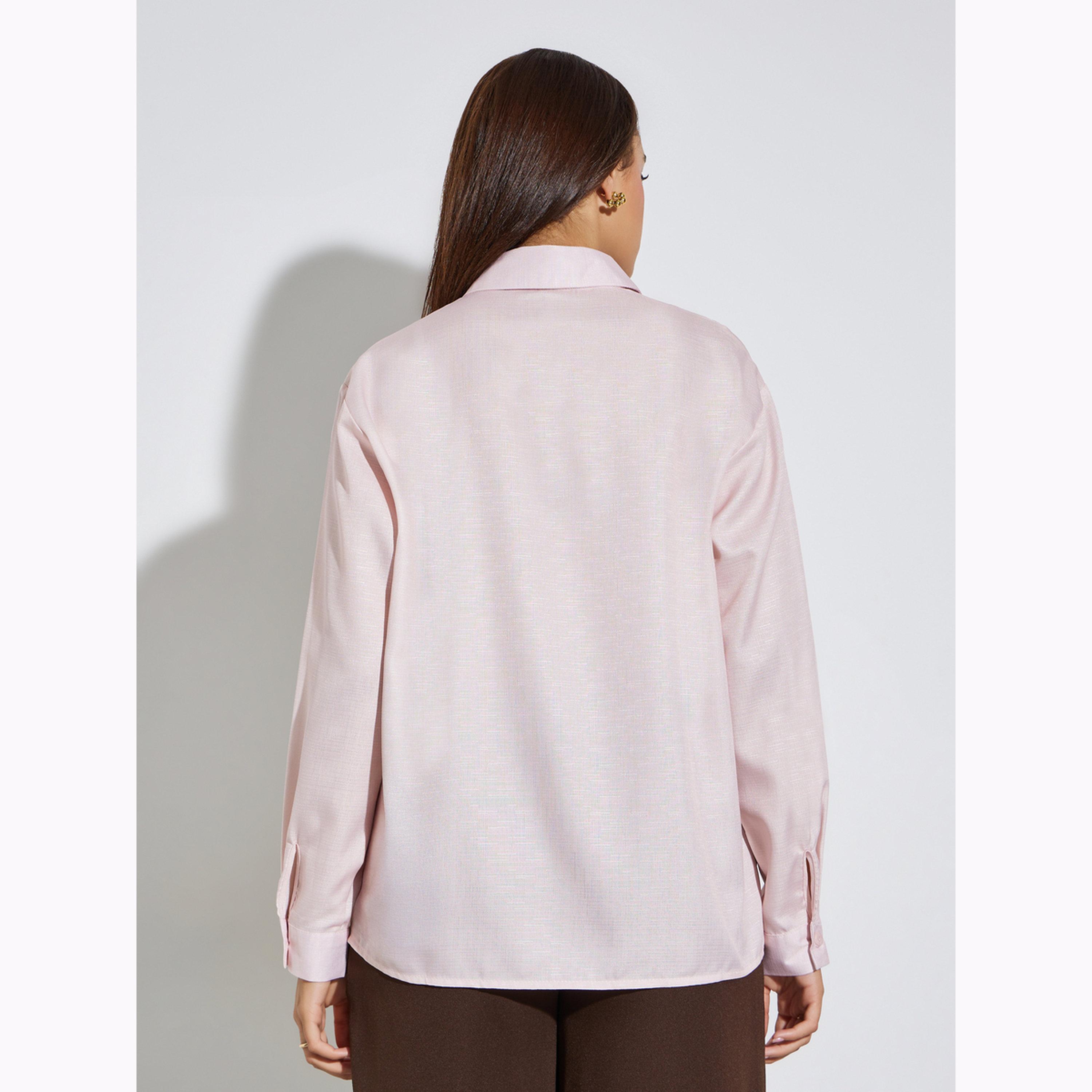 بلوزة بأكمام طويلة ومطرزة بالزهور لون وردي فاتح-women-clothing-shirtsandblouses-shirts-image-3