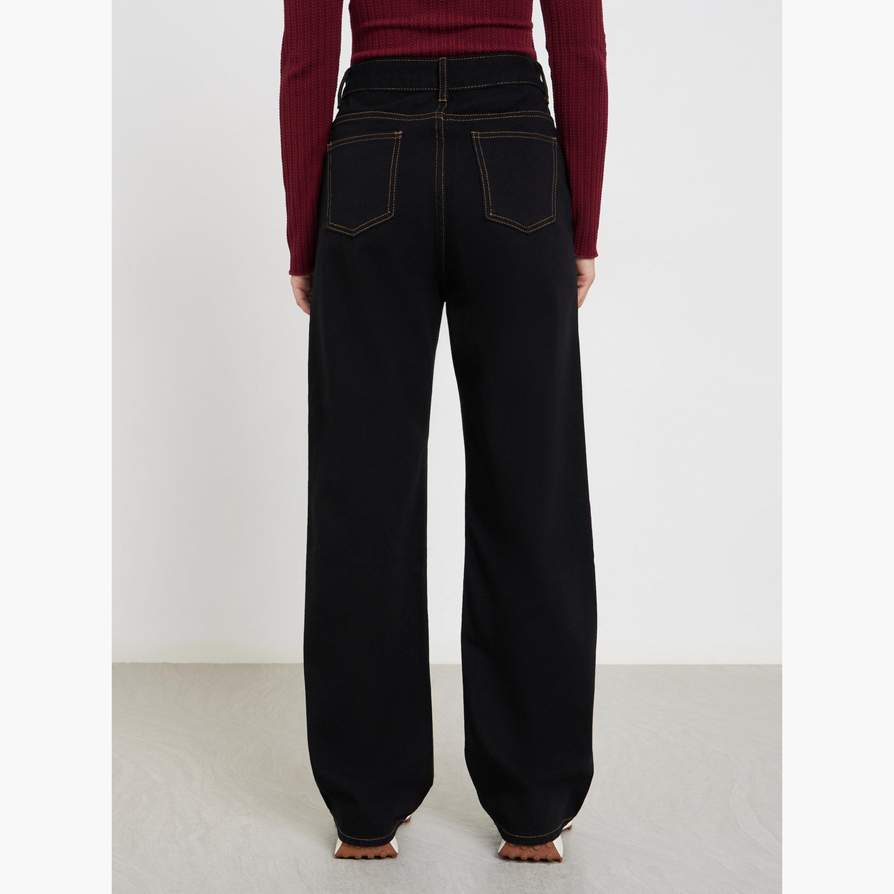 ستايلي - جينز أسود بقصة واسع وخصر عالي-women-clothing-bottoms-jeans-image-4