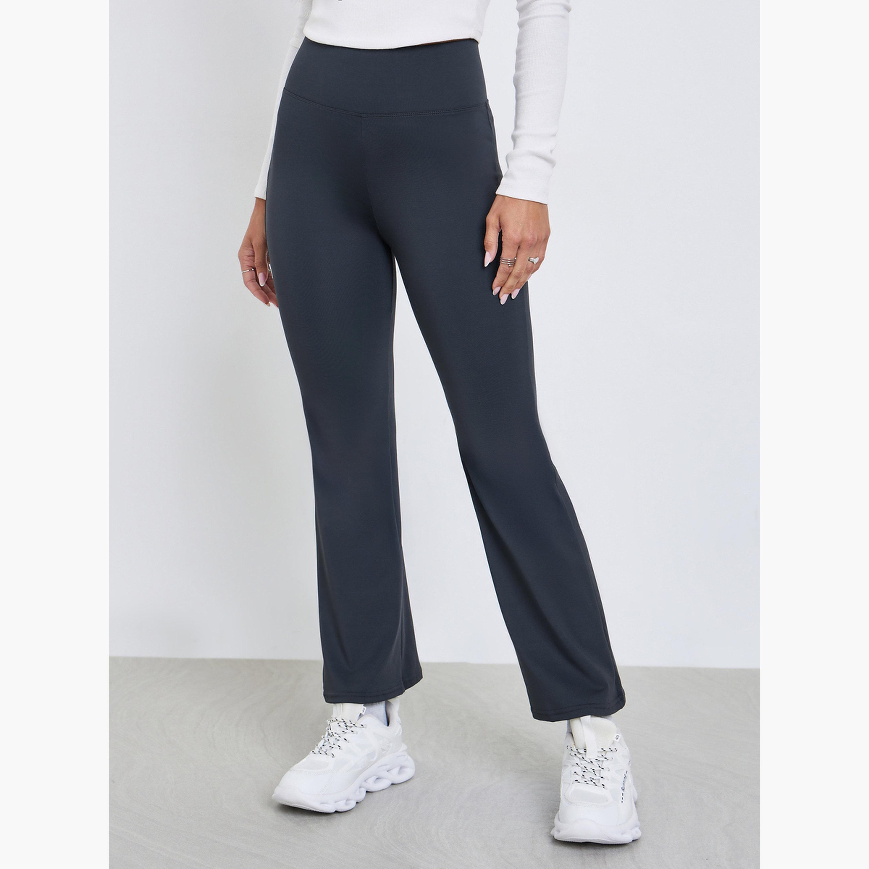 Styli Charcoal Flare Leggings-women-clothing-bottoms-leggings-image-1