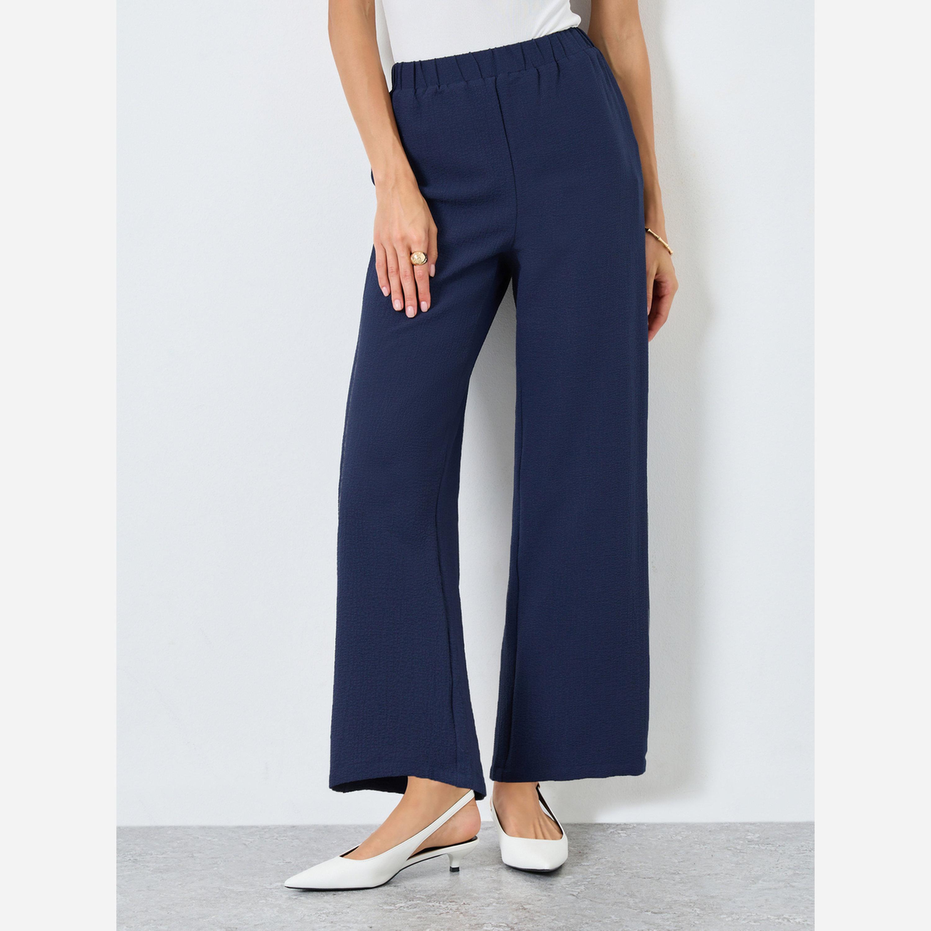 تيك تو - بنطال رياضي قصة مستقيمة، بخصر مطاطي ونسيج متين-women-clothing-bottoms-trousers-image-1